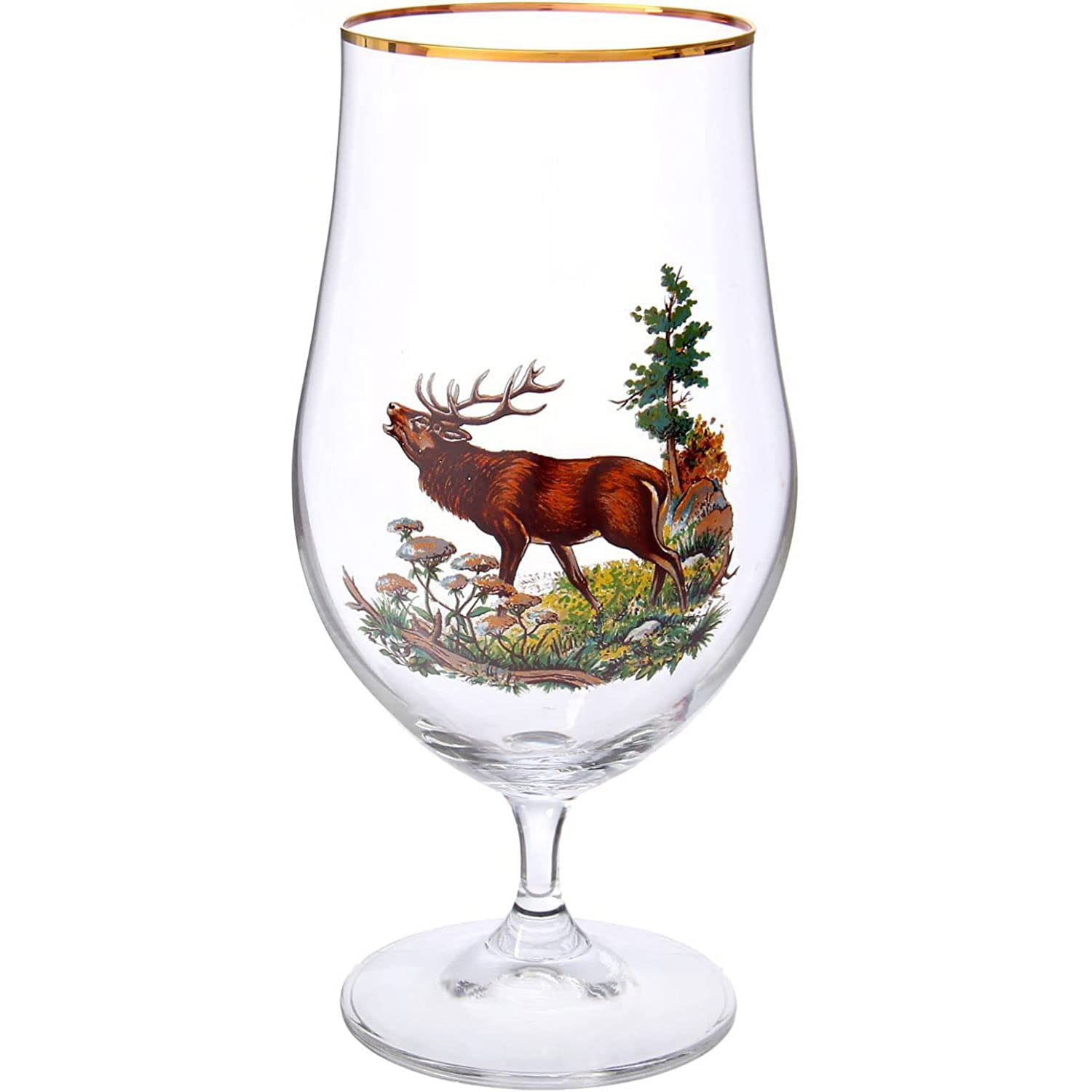 Elegant Modern Hunting Elk Design Beer Glass Set - 16.5 oz Barware for Parties, Events & Home Decor - Perfect for Beer Tasting, Gifts & Cabin Themed Gatherings