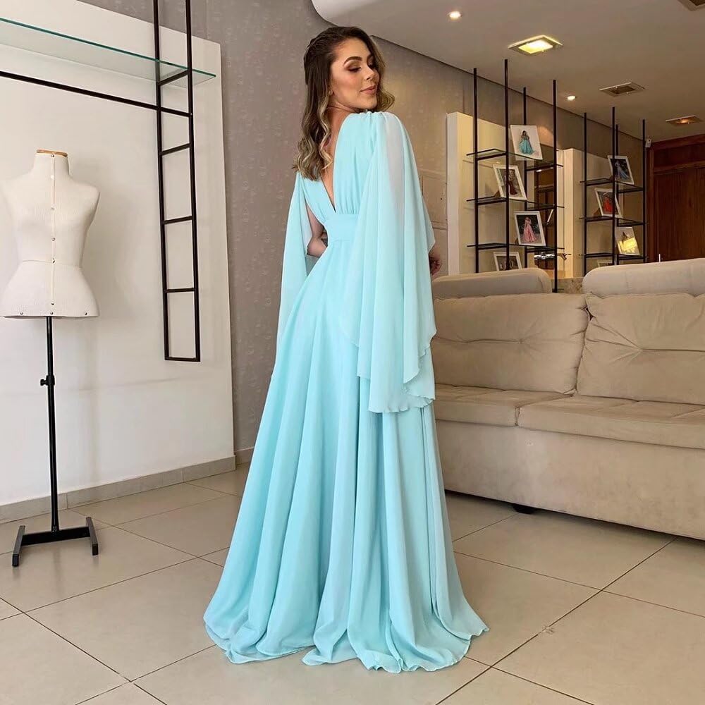 Elegant V-Neck Chiffon Bridesmaid Dress for Women - Formal Evening Party Gown with A-Line Silhouette | Perfect for Weddings, Proms, Cocktail Parties & Special Occasions
