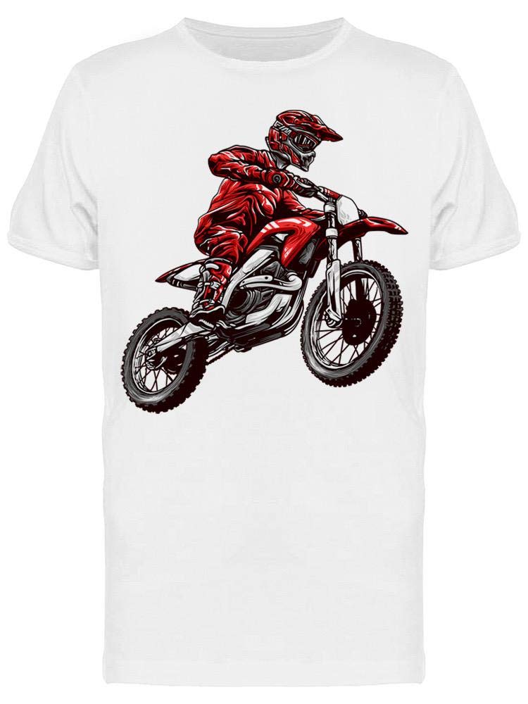 Men's Motocross Red Jump Moto T-Shirt - Dirt Bike Racing & Off-Road Motorcycle Riding Apparel