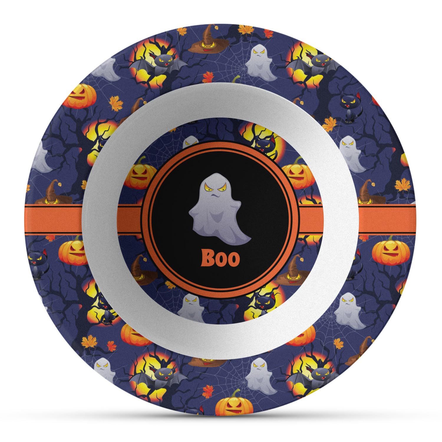 Personalized Halloween Plastic Bowl Set - Microwave Safe, Durable Composite Polymer - Perfect for Trick or Treat Candy, Party Snacks & Home Decor
