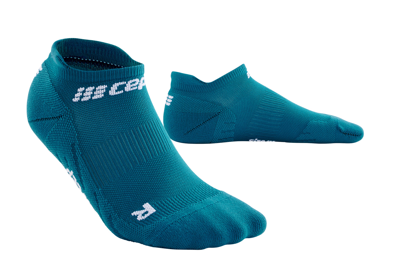 CEP Men's The Run Socks No Show V4 - Performance Running Socks for Men, Breathable & Cushioned, Petrol Blue (WP369R) - Ideal for Marathon Training, Gym Workouts & Daily Wear