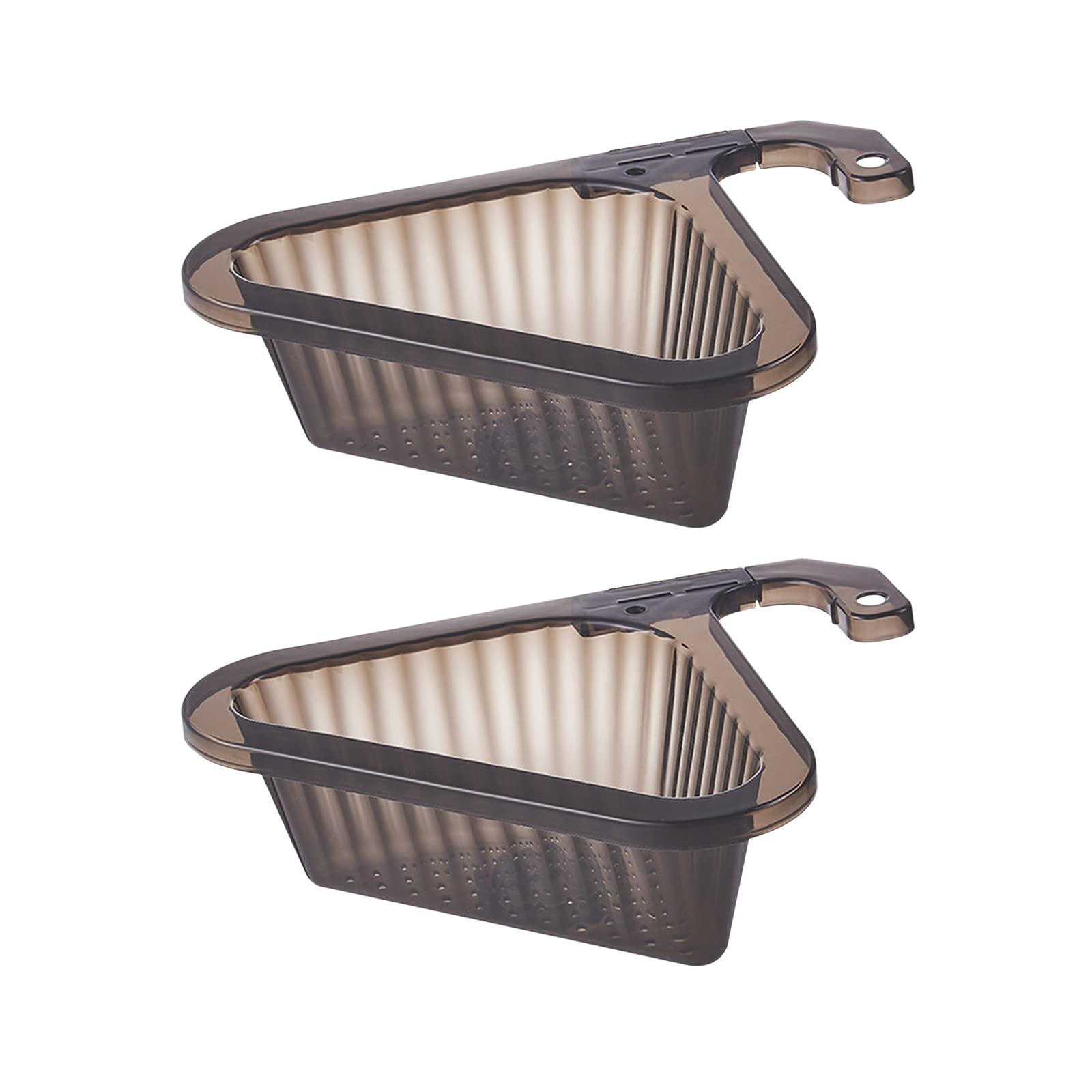 2 Pack Triangular Kitchen Sink Strainer Basket - Multi-Functional Hanging Filter Drain Rack with Retractable Handle for Food Waste, Vegetables & Dishes | Perfect for Washing Produce, Draining Pasta & Organizing Kitchen Utensils