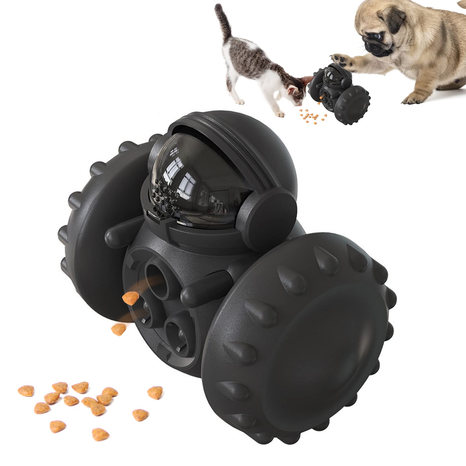 Interactive Treat Dispensing Dog Toy - Puzzle Feeder for Small & Medium Dogs | Slow Food Dispenser to Improve Digestion | Robot-Shaped Mental Stimulation Toy for Puppies & Cats | Perfect for Training, Boredom Relief & Mealtime Enrichment