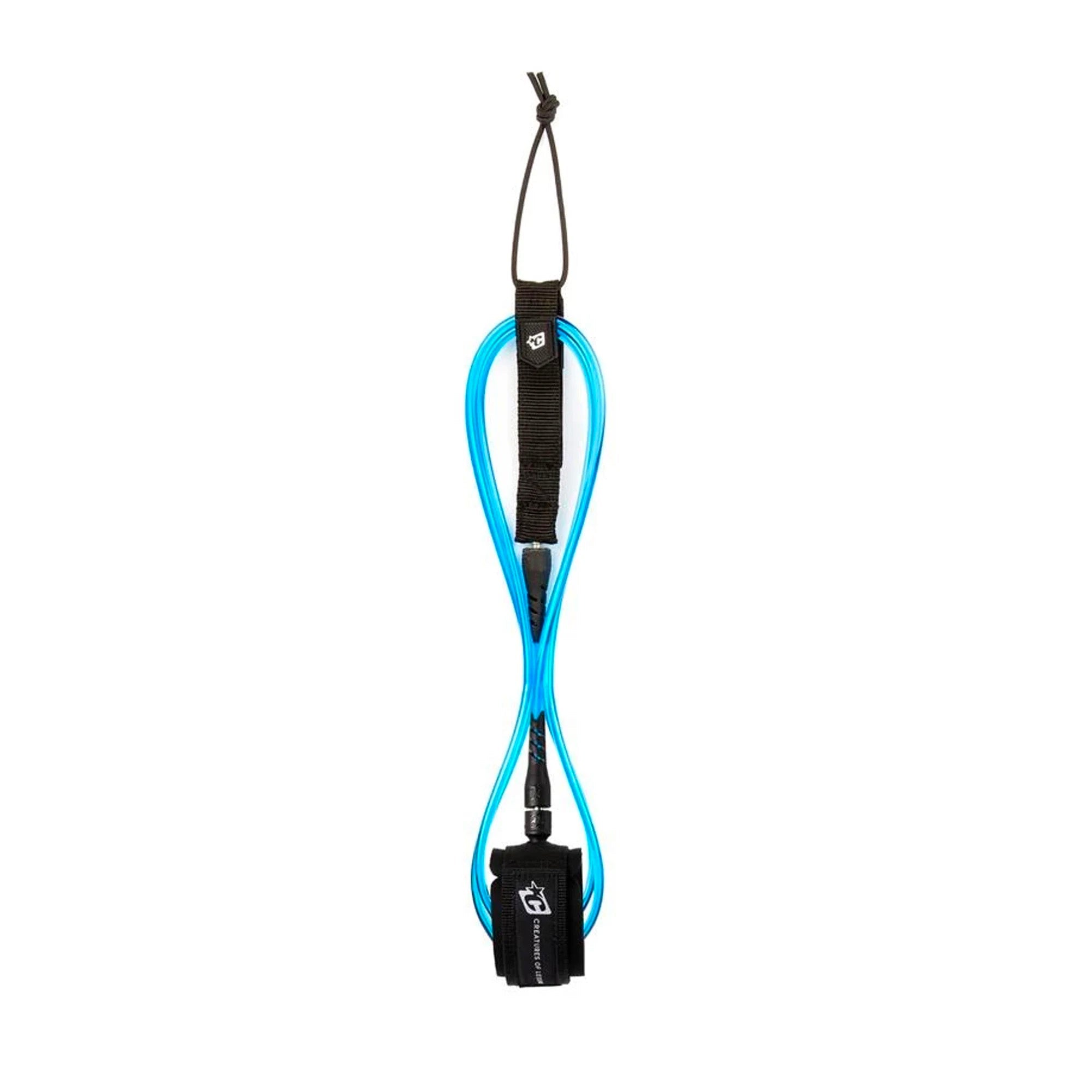 **Creatures Of Leisure Icon Surfboard Leash - 8 Feet (Blue/Black) - Premium Surfing Safety Gear for Waves & Beach Adventures**