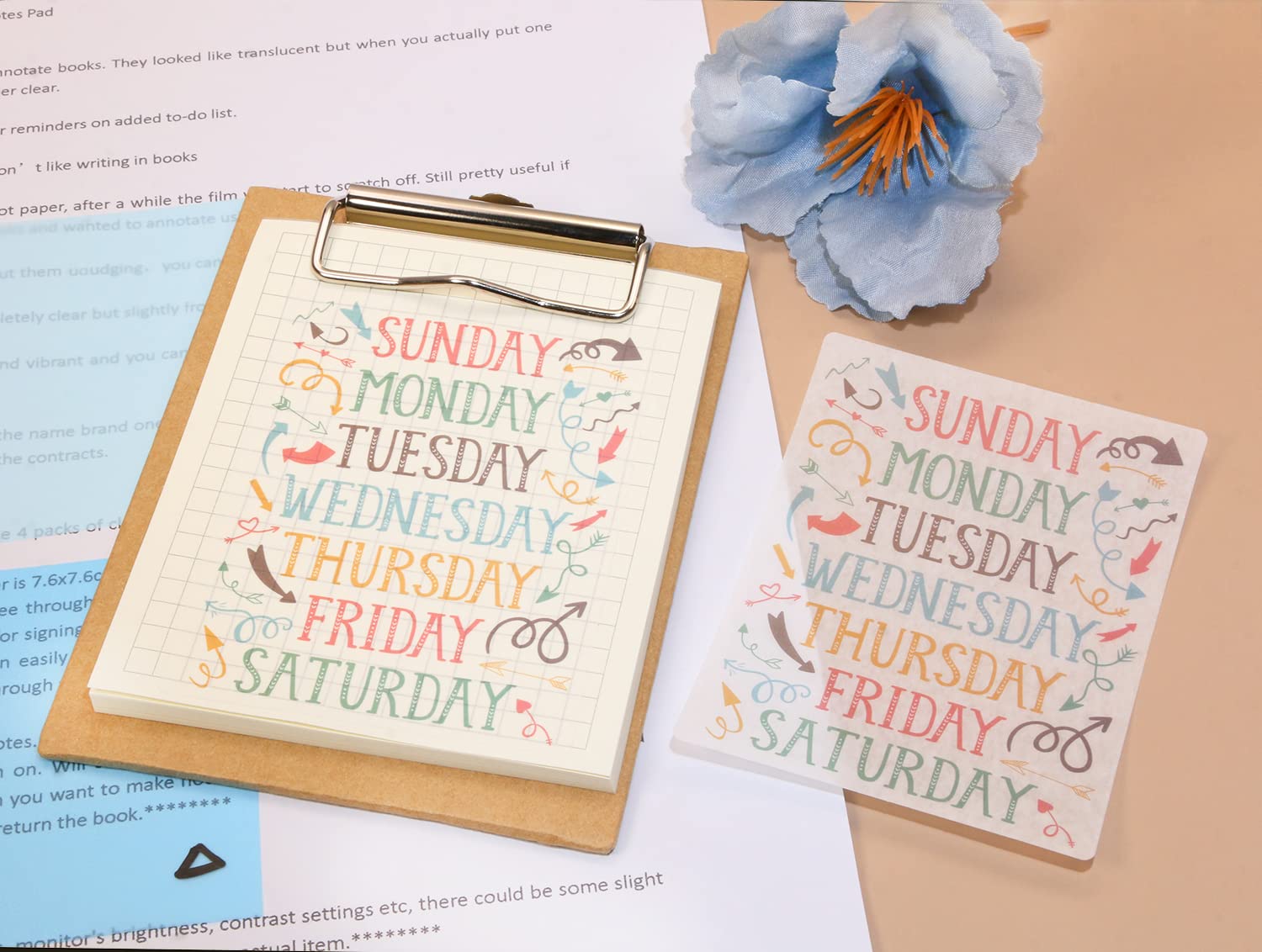 ONLYKXY 10-Pack Colorful Weekly Planner Stickers - Monday to Sunday Self-Adhesive Labels for Journals, Planners & Scrapbooking - Perfect for Organization, School & Office Use