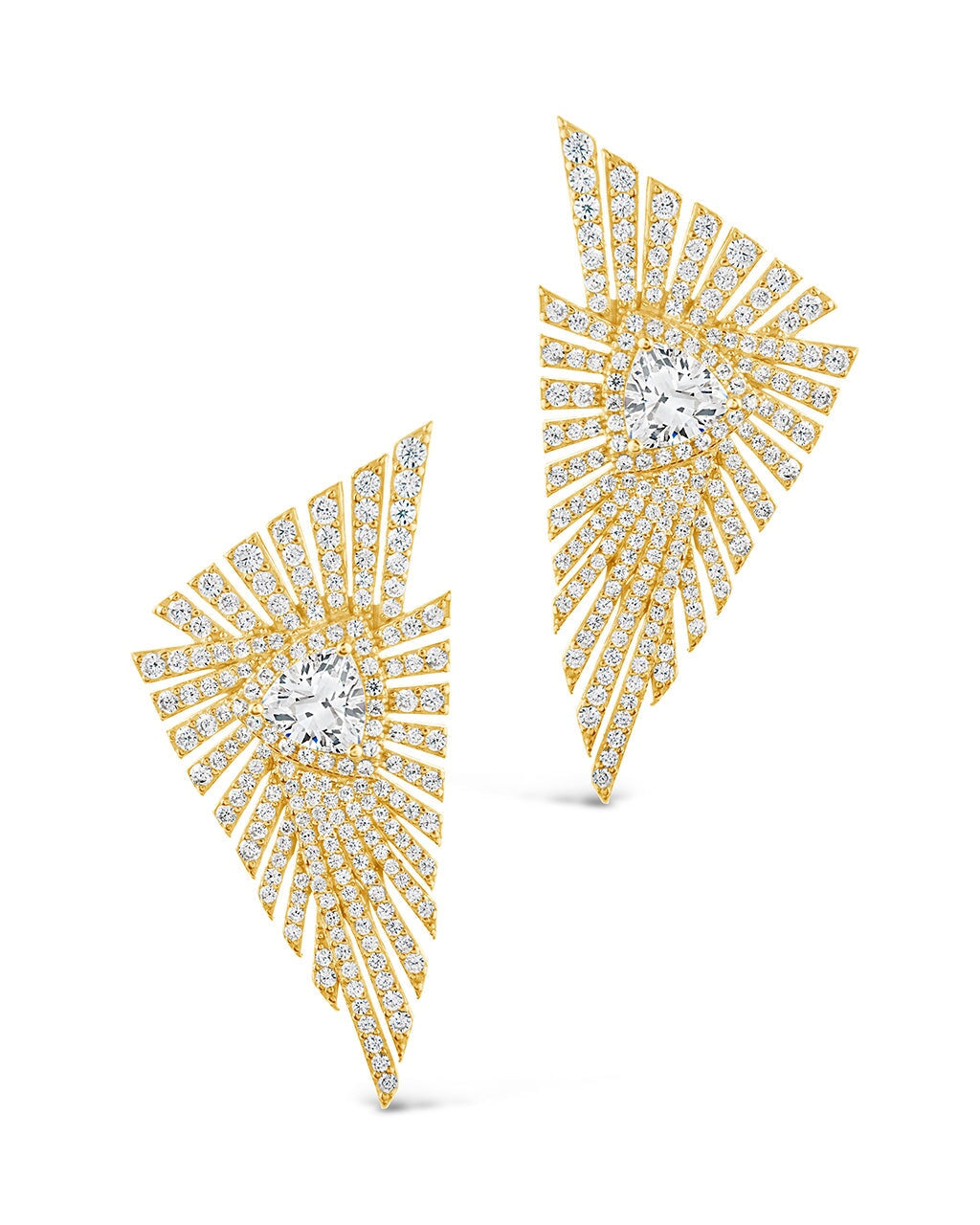 Rosanne CZ Statement Stud Earrings for Women - Sparkling Cubic Zirconia Earrings for Party, Wedding & Evening Wear