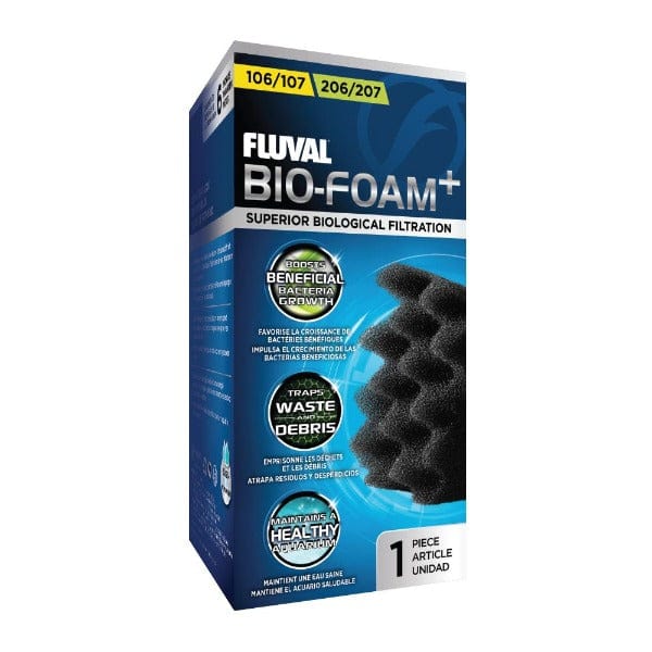 Fluval 106/206 & 107/207 Bio Foam Replacement Filter Media - High Performance Aquarium Filter Foam for Fish Tank Cleaning - Perfect for Freshwater and Saltwater Tanks