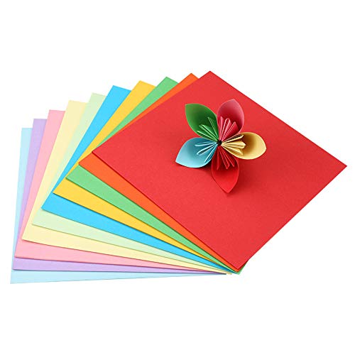 Premium Origami Paper 500 Sheets - 10 Vibrant Double-Sided Colors for DIY Arts & Crafts Projects - Perfect for Kids, Classroom Activities, Gift Wrapping & Japanese Paper Folding Art
