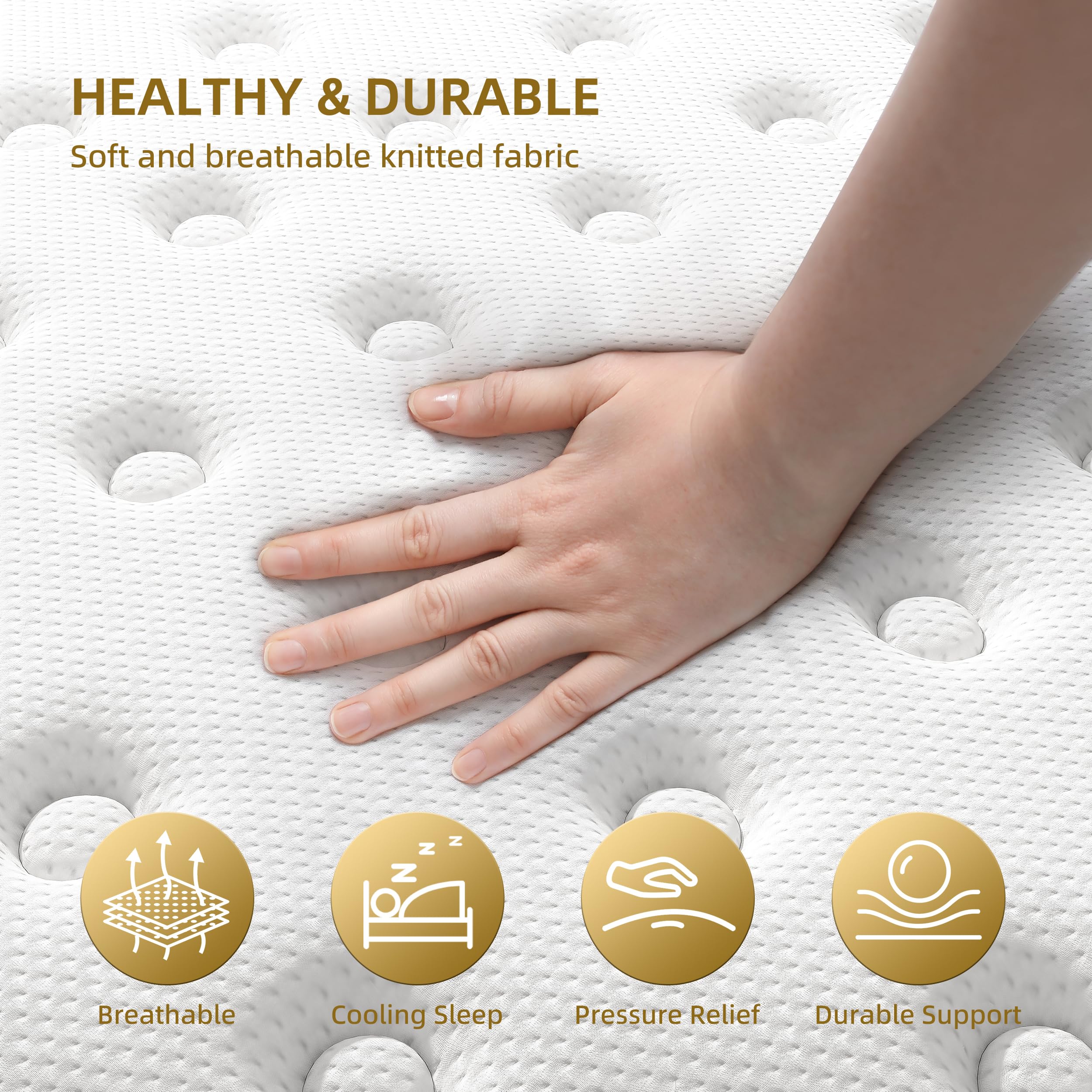10 Inch Twin Size Cooling Gel Memory Foam Hybrid Mattress in a Box - CertiPUR-US Certified, Medium Firm with Pocket Springs for Back Pain & Pressure Relief - Perfect for Hot Sleepers, Guest Rooms & Dorm Beds