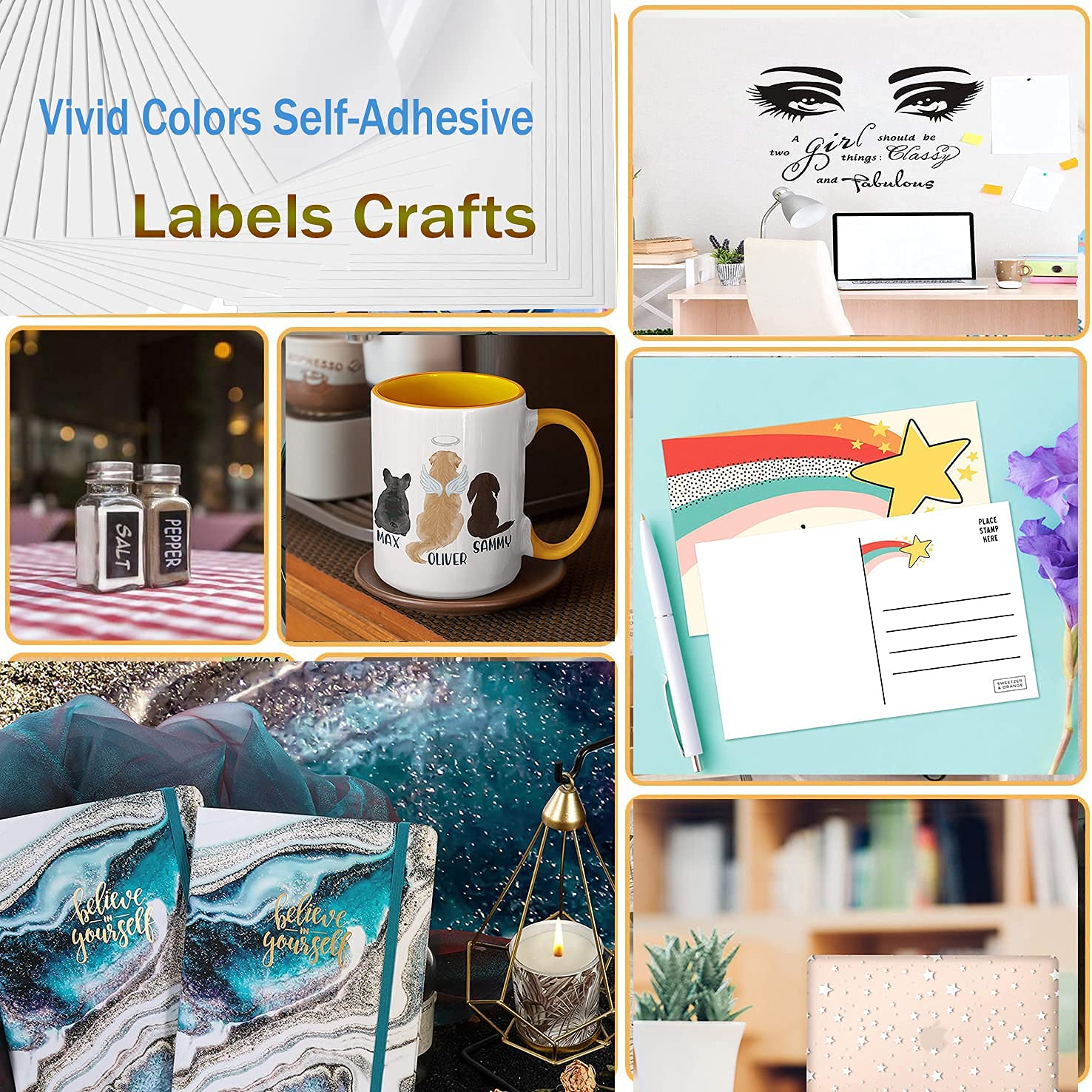 Waterproof Printable Vinyl Sticker Paper for Inkjet Printers & Cricut - 8.5