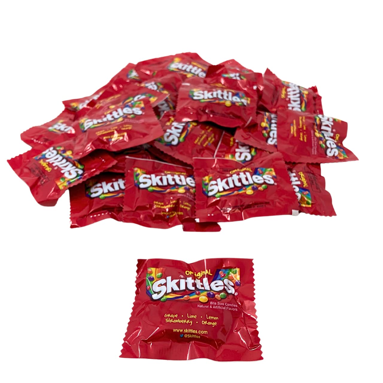 Skittles Original Fruit Candy - 1 Lbs Bulk Pack (16 Oz) | 25+ Individually Wrapped Fun Size Mini Bags | Resealable for Freshness | Perfect for Halloween, Party Favors, Office Snacks & Road Trips