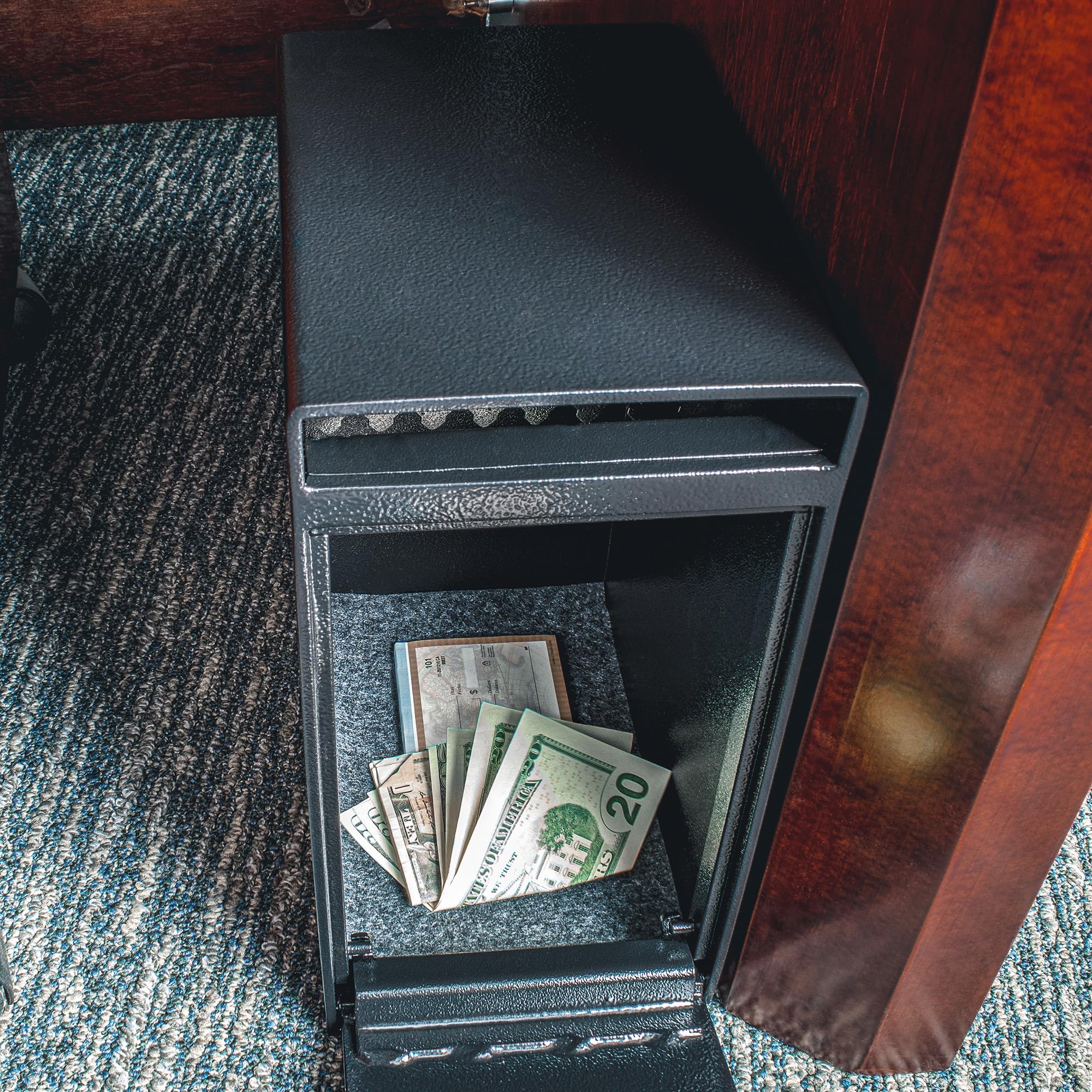 Barska Key Lock Depository Drop Safe - Secure Cash Box for Money, Receipts, Keys & Valuables | Home, Office & Retail Use for Small Business Security