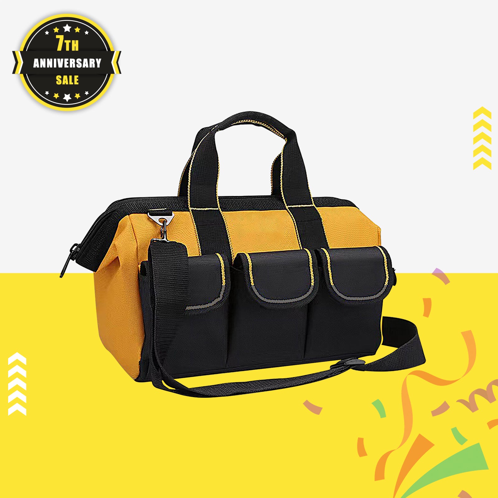SSimder Heavy Duty Welding Tool Bag - 20-Pocket Durable Tool Organizer for Welders, Electricians & Contractors - Perfect for Workshop, Job Site & On-the-Go Repairs