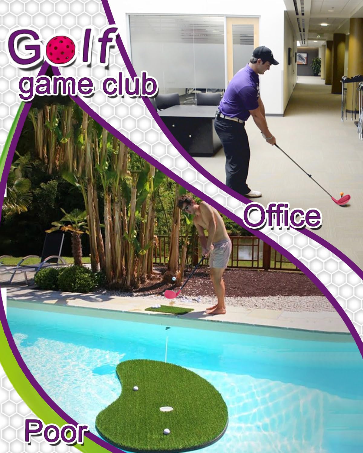 KOFULL Oversize Golf Club Set - Adjustable Length for Adults & Juniors - Perfect for Backyard, Yard, and Park Practice - Includes Foam Balls & Buckets - Ideal for Family Golf Games & Outdoor Fun