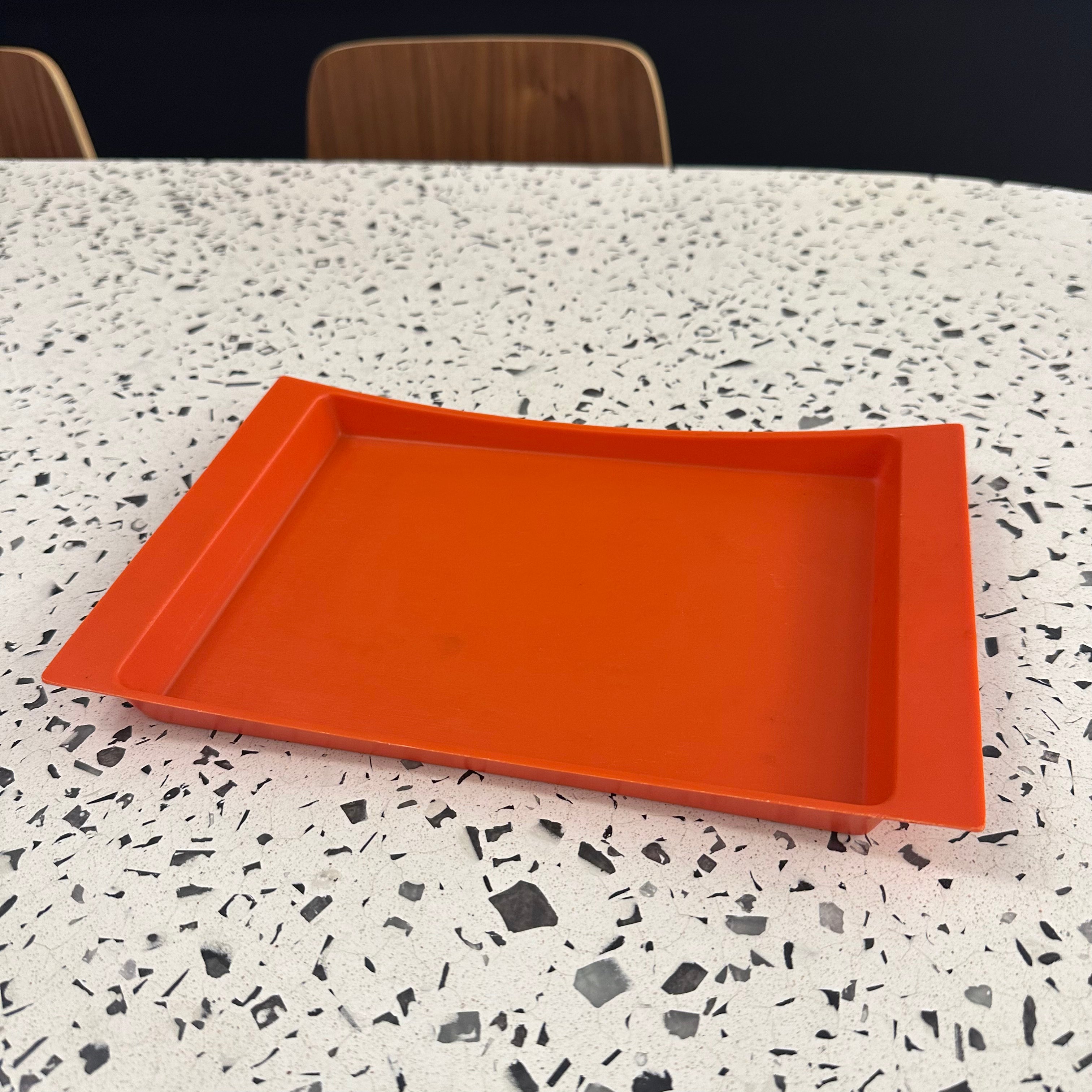 Premium Orange Serving Tray - Durable & Stylish Plastic Fruit Tray for Kitchen, Dining, and Party Use - Perfect for Snacks, Appetizers, and Entertaining Guests