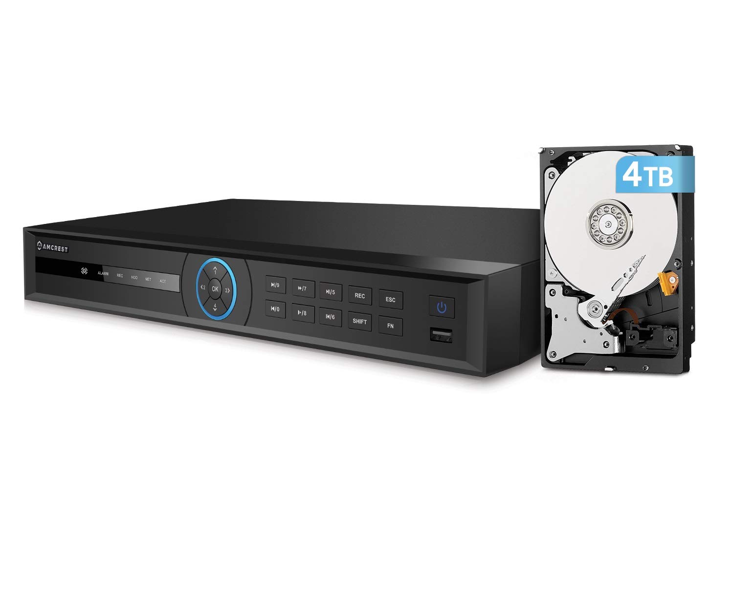 Amcrest 4K 32CH AI NVR Security System with Facial & Vehicle Detection - Supports 32 x 4K IP Cameras, 4TB Pre-Installed HDD (No PoE) - Ideal for Home & Business Surveillance