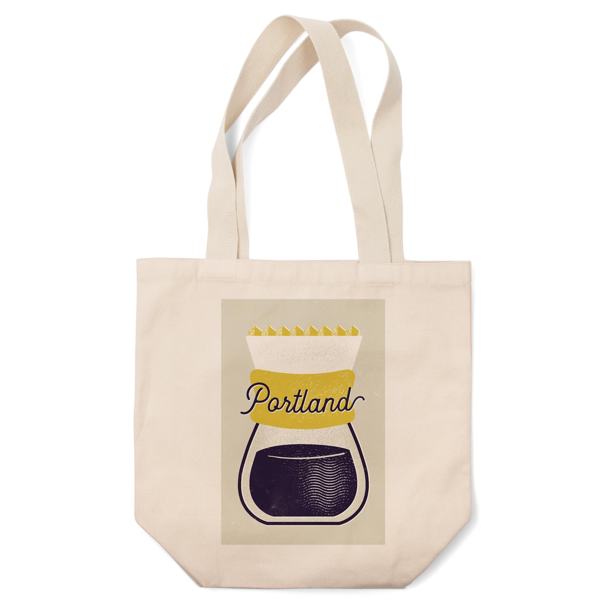 Lantern Press Portland Oregon Ate My Way Collection - 100% Cotton Canvas Reusable Tote Bag with Pour Over Coffee & Food Typography Design | Perfect for Grocery Shopping, Beach Trips & Farmers Markets