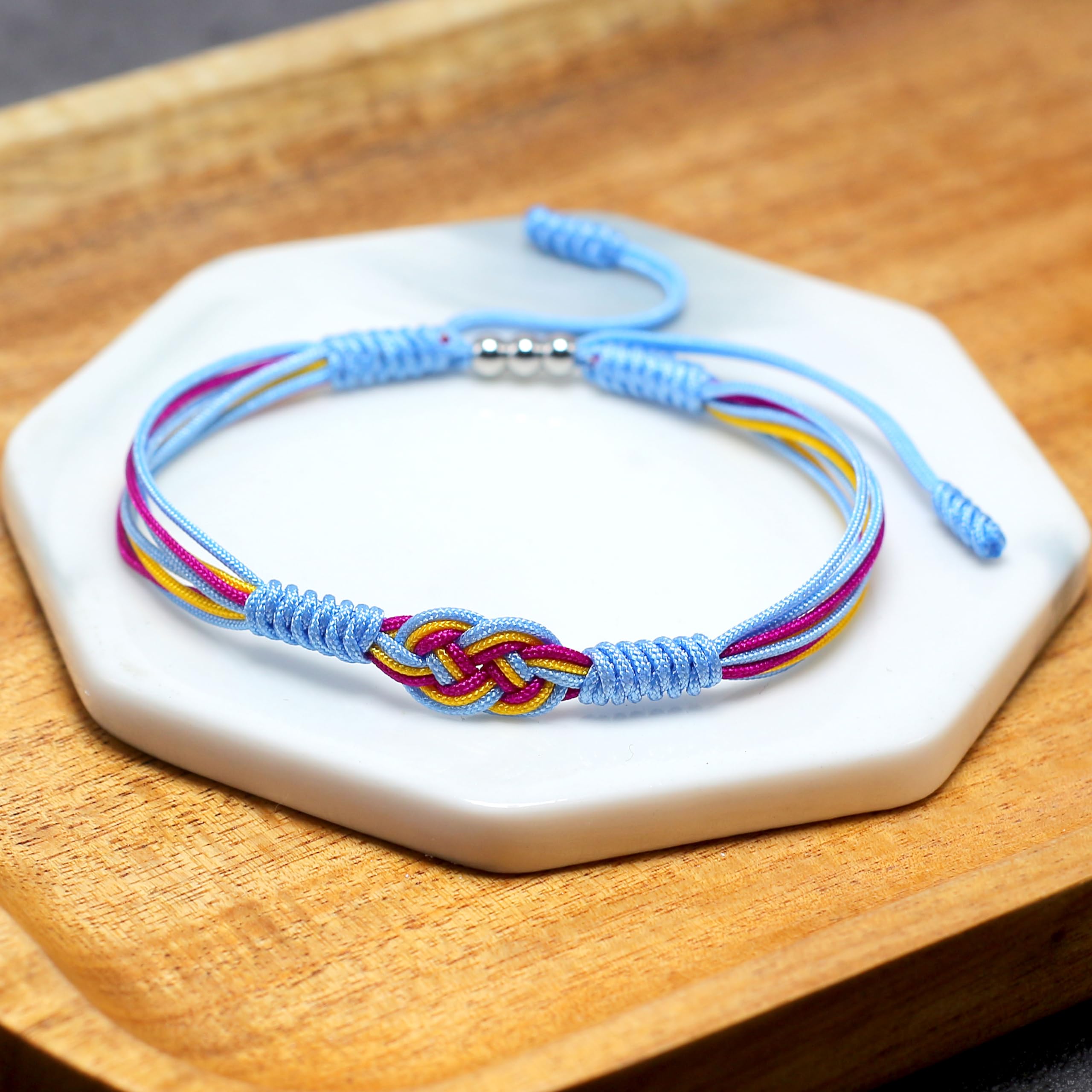 Pansexual Infinity Bracelet - LGBTQIA+ Pride Love Wrist Wrap for Women & Men - Boho Rope Surfer Bracelet - Unisex Pan Pride Jewelry Gift for Couples, Friends & Allies - Perfect for Pride Parades, Festivals & Everyday Wear