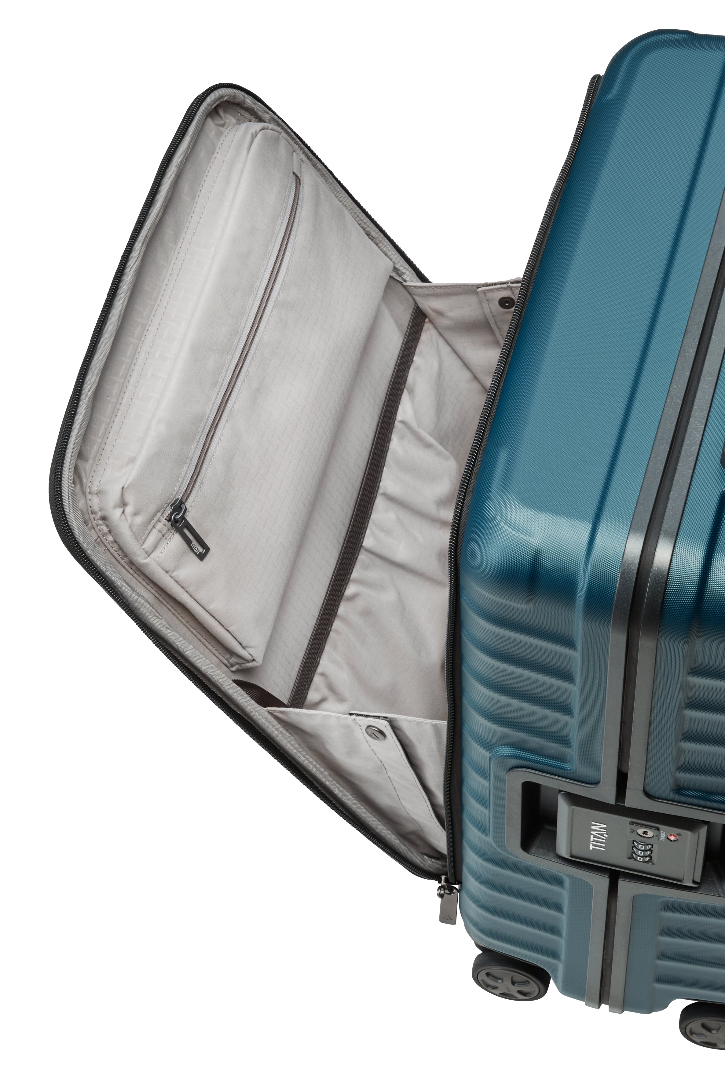 Titan LITRON Frame Trolley S Carry On Luggage with Front Pocket - Lightweight & Durable Suitcase for Business Travel, Weekend Getaways & Airplane Cabin Use