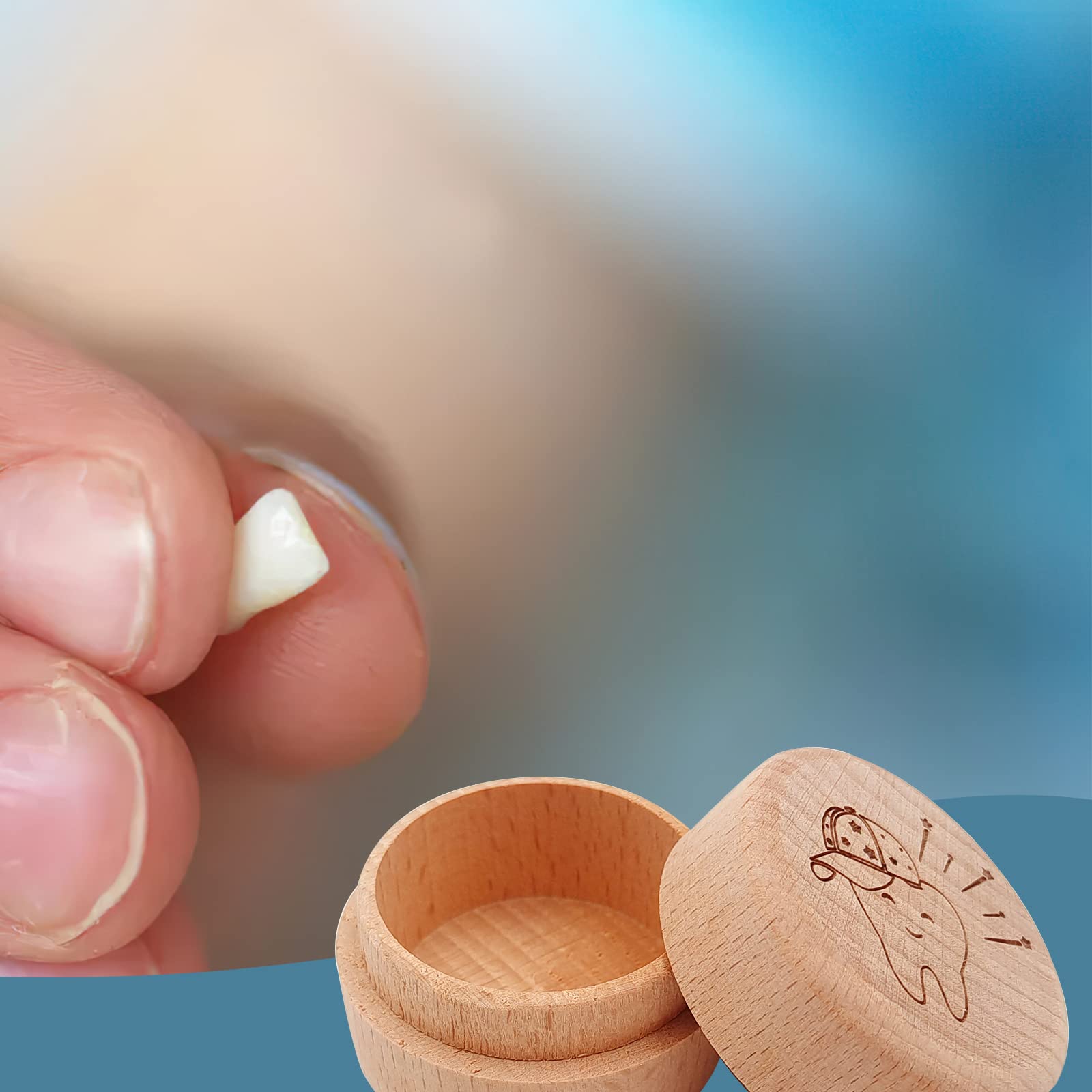 Wooden Tooth Fairy Box for Boys and Girls - Baby Teeth Keepsake Holder & Organizer | Perfect for Lost Teeth Storage, Baby Showers, Birthday Gifts & Creating Magical Childhood Memories
