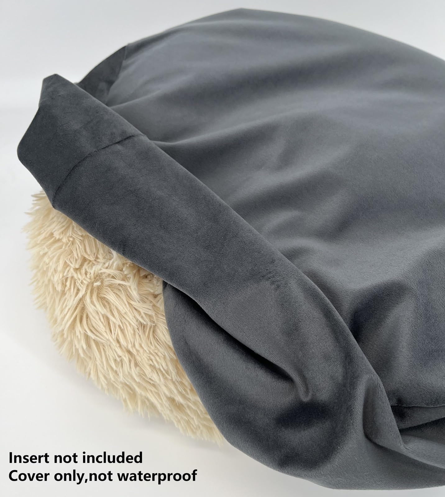Washable Elastic Dog Bed Cover Replacement for 23-24 Inch Round Pet Beds - Perfect for Home, Kennel & Travel Use
