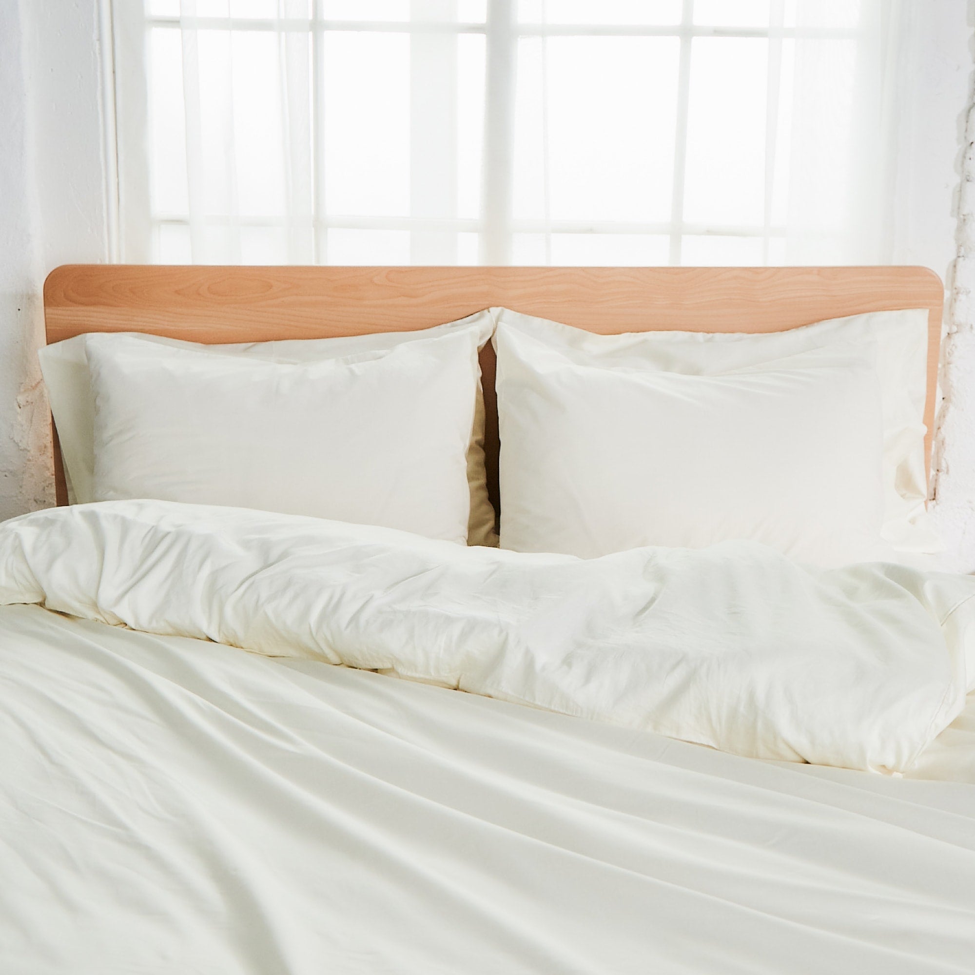 Luxury 300 Thread Count Organic Cotton Sateen Pillow Shams - Soft & Hypoallergenic for Bedroom Decor, Hotel Style Comfort, and Home Staging