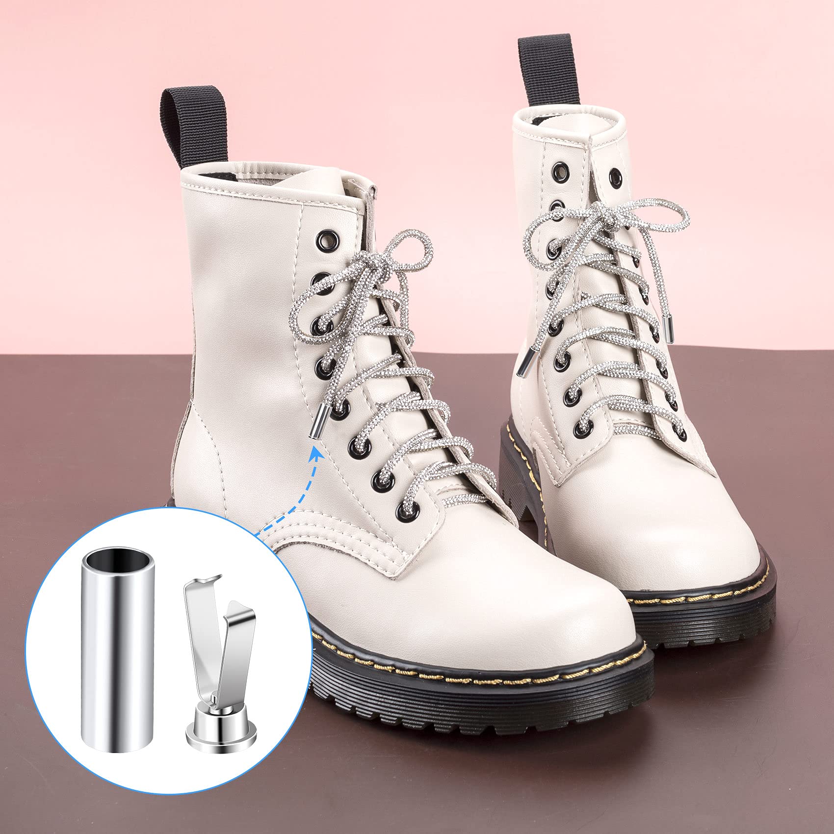 PAGOW Alloy Shoelace Tips - Metal Aglets for Shoelace Ends, Cylindrical Replacement Heads for Sneakers & Boots (Pack of 10) - Perfect for Sports, Hiking & Fashion Shoes