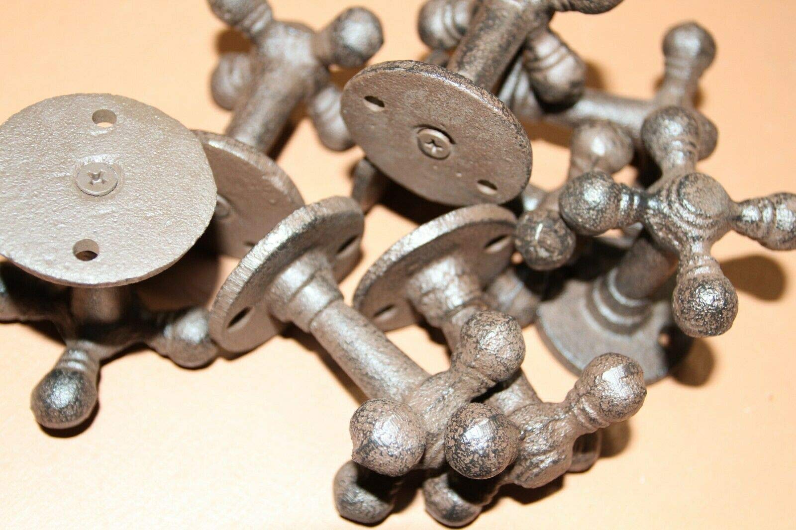 20 Pack Farmhouse Kitchen Cabinet Knobs - Vintage Cast Iron Spigot Handle Design (H-89) for Rustic Home Decor & DIY Cabinetry Projects