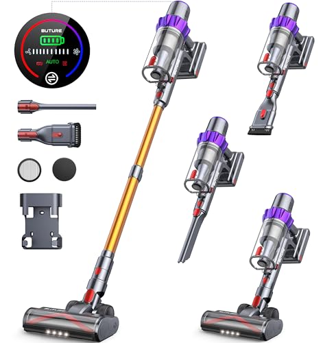 BuTure Cordless Vacuum Cleaner - 38KPa 450W Brushless Motor, Self-Standing Stick Vacuum with Auto Suction Adjustment & Anti-Tangle Technology for Pet Hair, Carpet, Hard Floor Cleaning - Perfect for Home, Office & Quick Cleanups