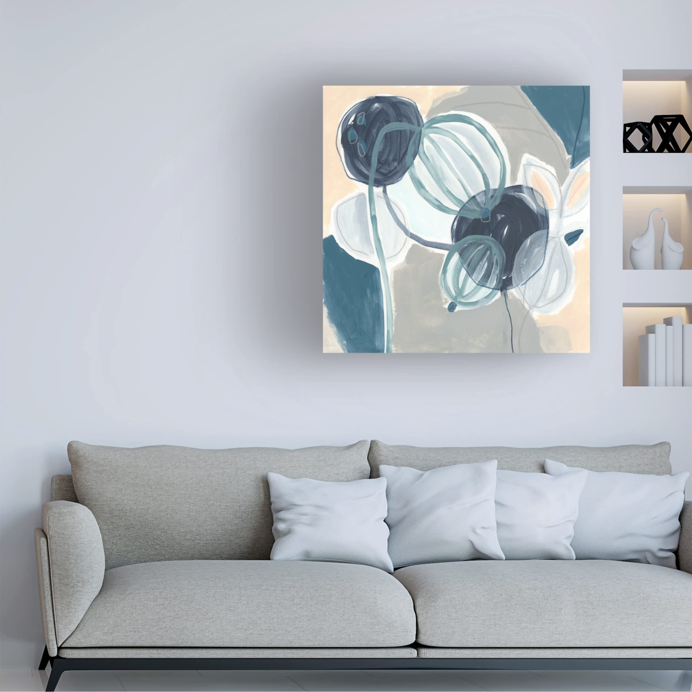 Trademark Fine Art 'Tropical Song II' Canvas Wall Art by June Erica Vess - Vibrant Tropical Landscape Painting for Living Room, Bedroom & Office Decor