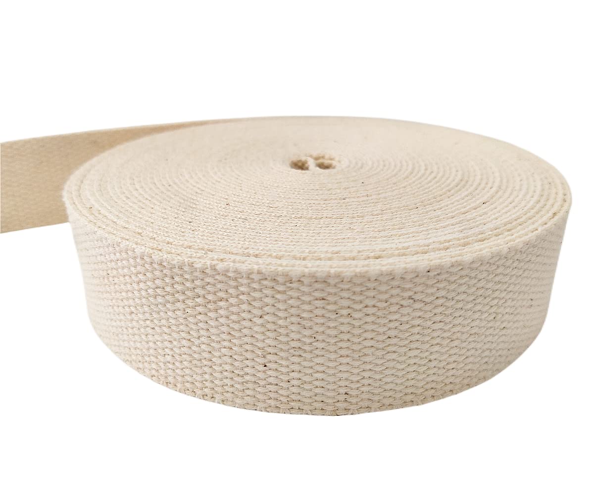 11 Yards Natural Heavy Cotton Webbing 1.5 Inch for Sewing, DIY Crafts, Bag Making & Outdoor Supplies - Perfect for Tote Bags, Belts, Straps & Camping Gear