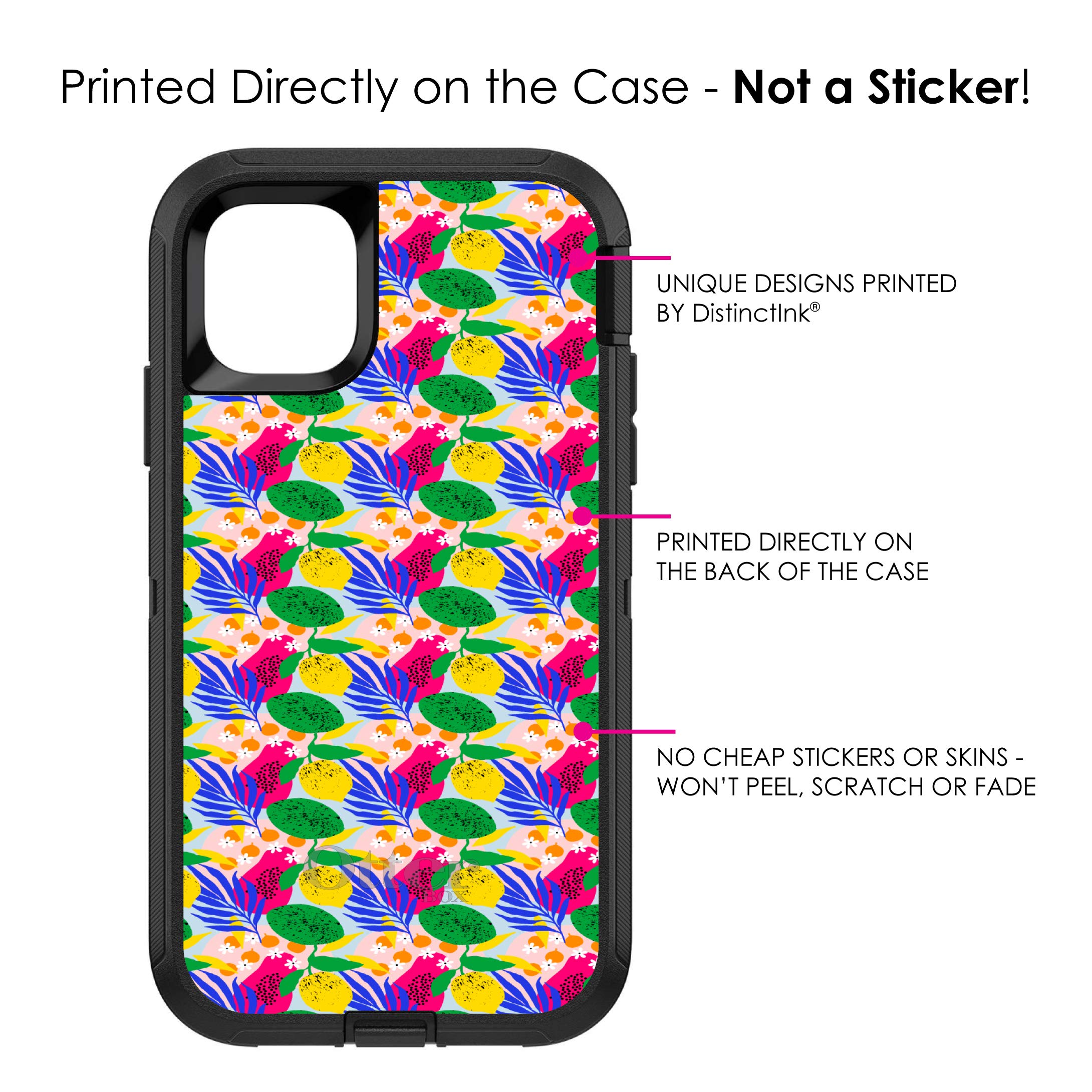 DistinctInk iPhone 11 Pro Case (5.8 Inch) - Floral Pattern Protective Phone Cover, Pink Green Yellow Summer Design - Durable Shockproof Replacement for OtterBox Defender - Perfect for Outdoor Activities, Travel & Daily Use