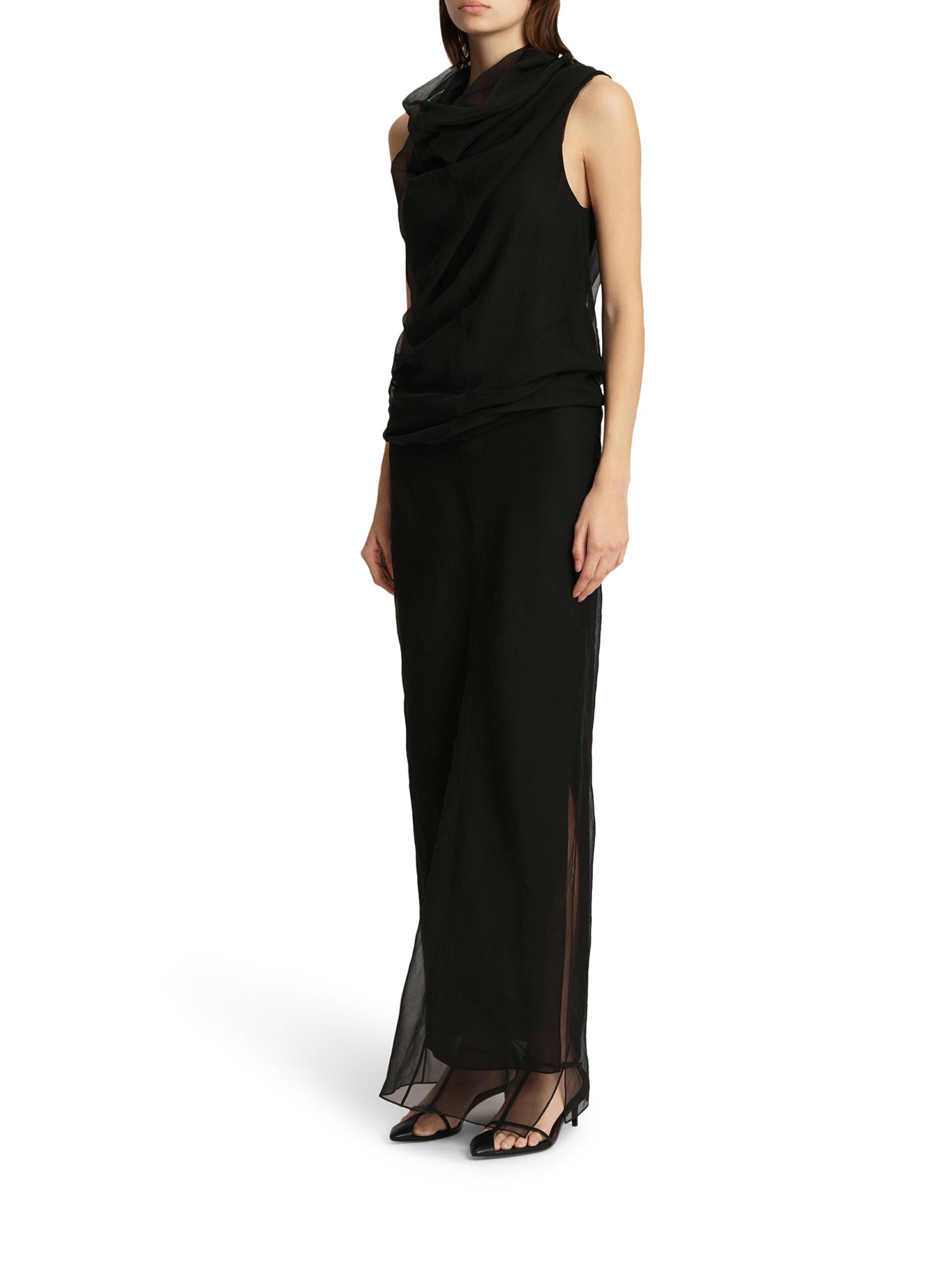 Elegant Long Silk Organza Dress for Women - Perfect for Weddings, Parties & Special Occasions