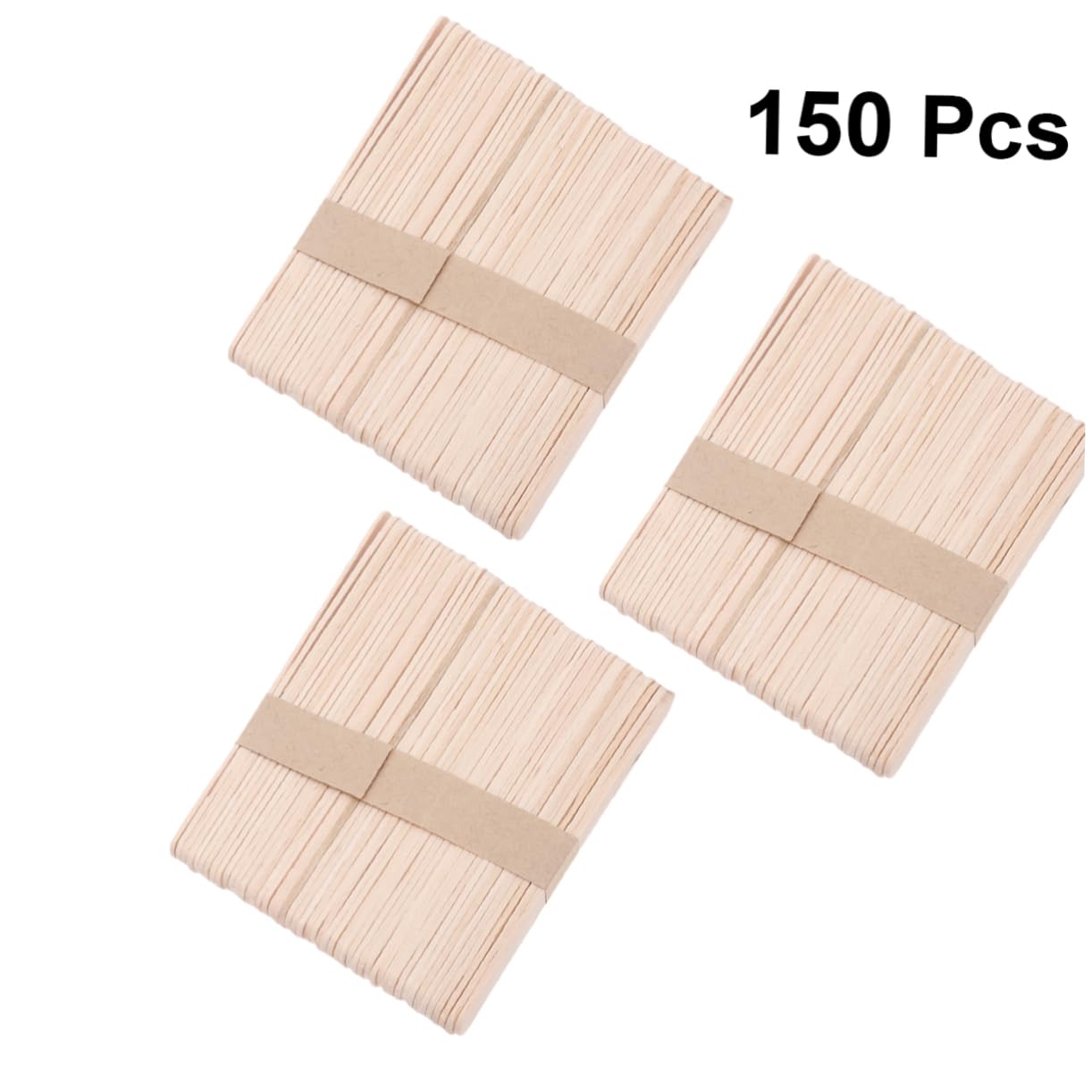 150pcs Wooden Waxing Spatulas - Natural Wood Wax Spatula Sticks for Hair Removal, DIY Waxing & Beauty Salon Use - Perfect for Eyebrow Shaping, Leg Waxing & Facial Hair Removal