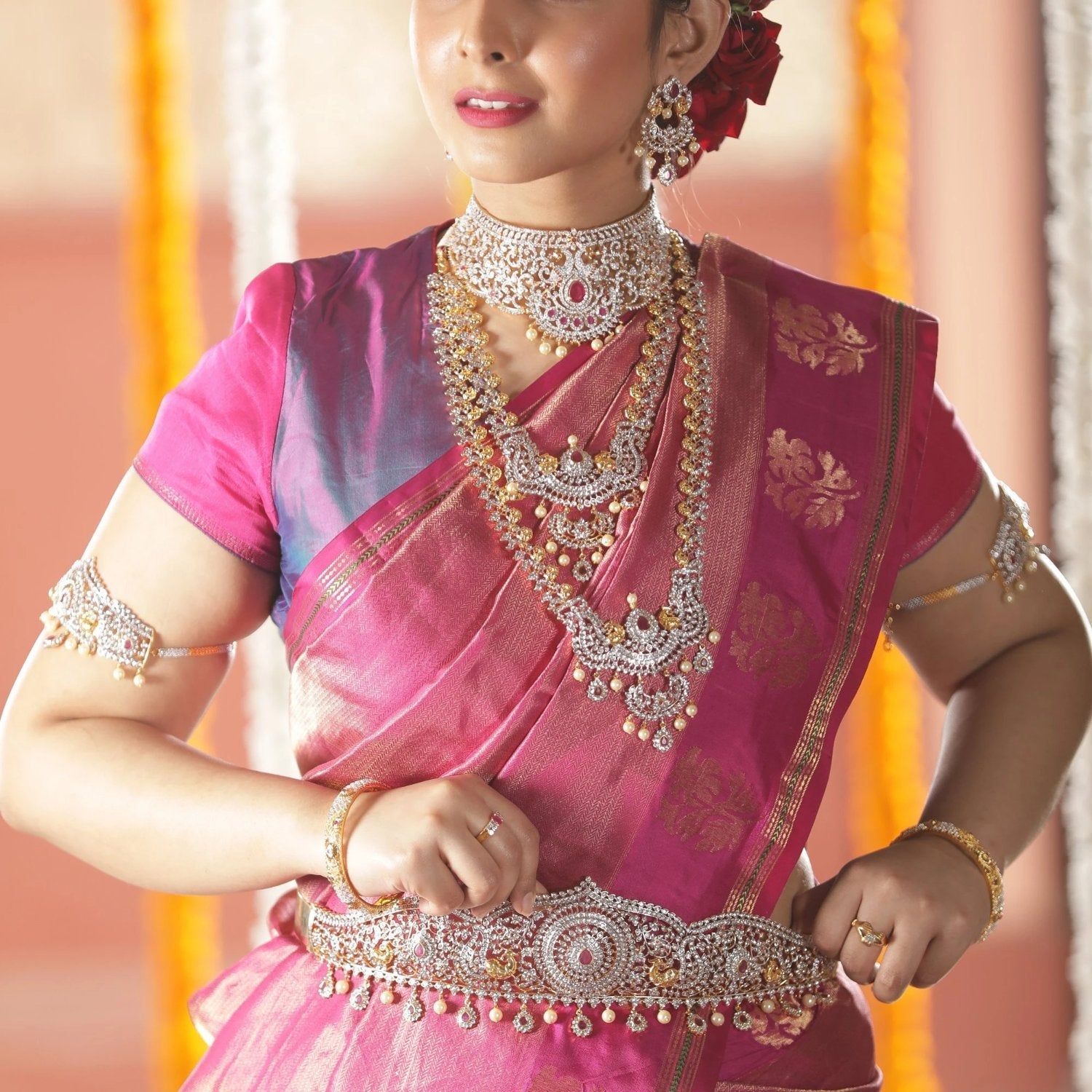 Vibha Nakshatra CZ Bridal Jewelry Set - Elegant Cubic Zirconia Necklace & Earrings for Weddings, Anniversaries & Special Occasions