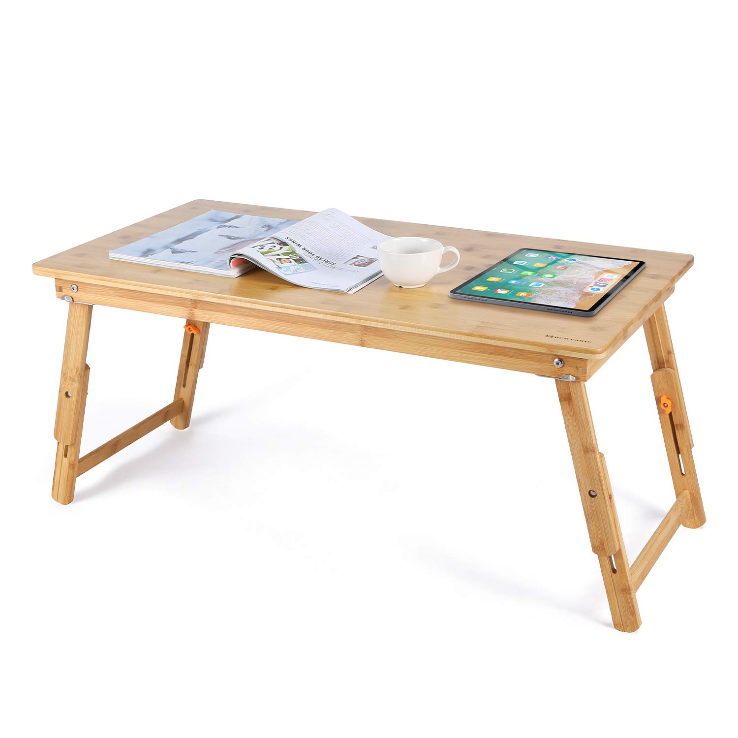 Newvante Large Adjustable Floor Desk - Foldable Legs, Low Coffee Table for Breakfast, Gaming & Writing (33.5x17.7in) - Perfect for Small Spaces, Dorm Rooms & Living Room Multi-Use