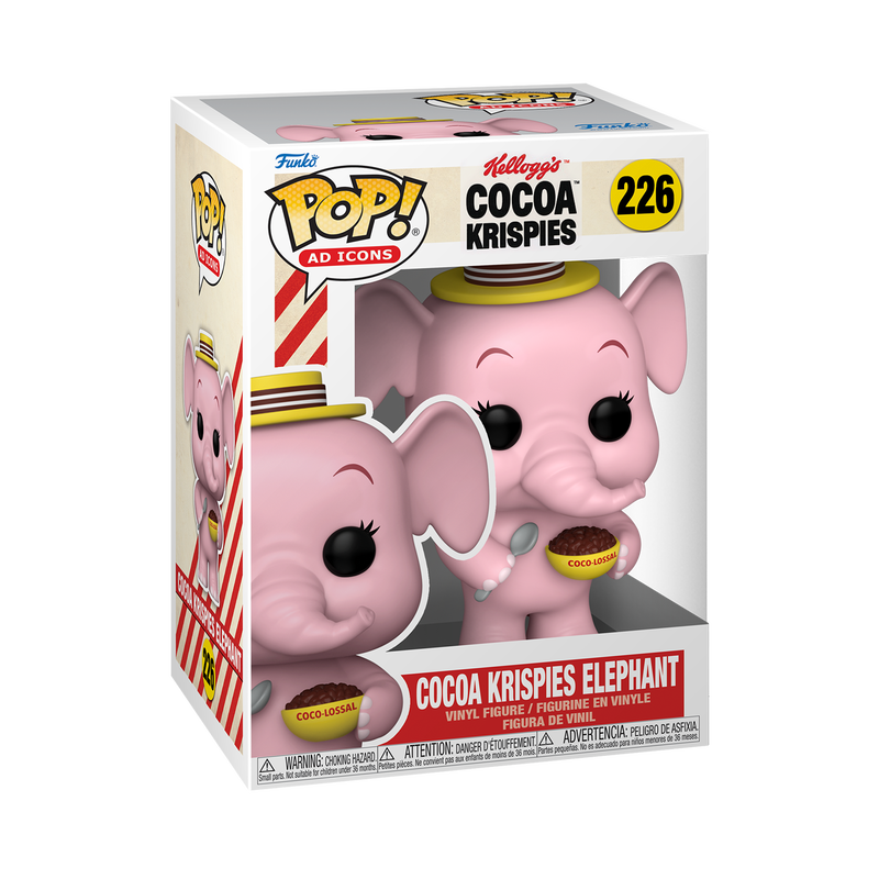 Funko Pop Ad Icons #226 Cocoa Krispies Elephant with Protector - Limited Edition Collectible for Disney Fans & Pop Culture Enthusiasts - Perfect for Display, Gifts, and Home Decor