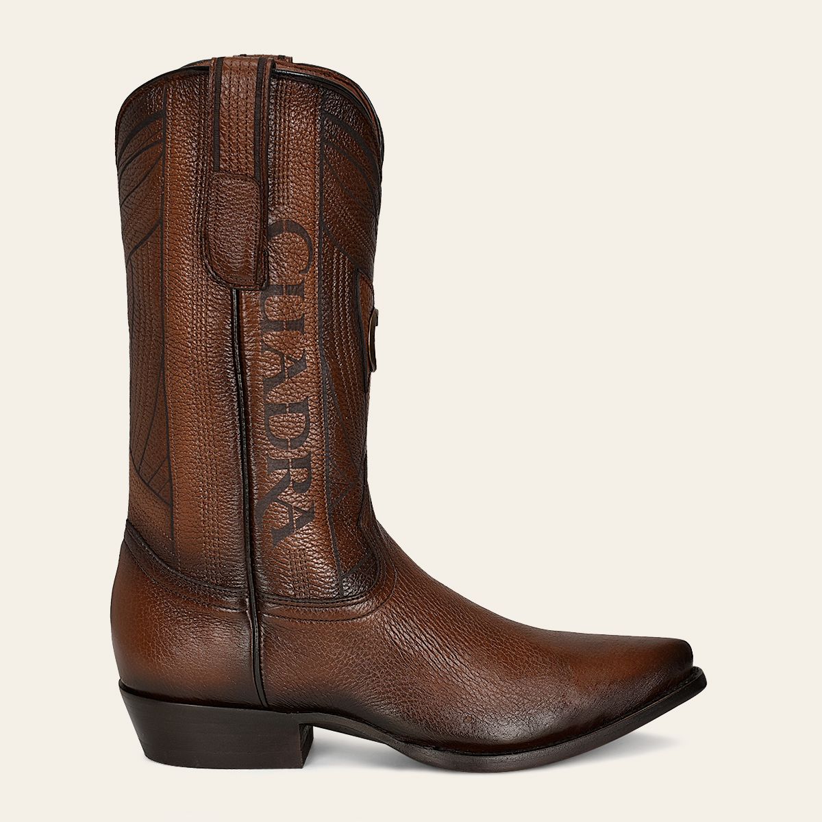 Men's Cuadra Brown Dress Cowboy Deer Leather Boots - Western Style B22PVE Boots for Rodeo, Country Dance & Outdoor Adventures