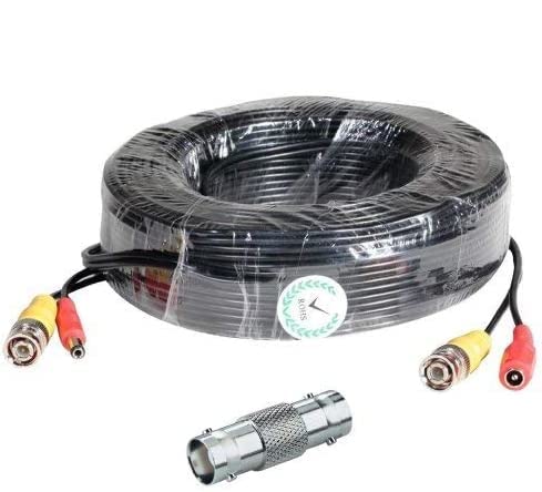 100ft Q-See CCTV Security Camera Extension Cable - Power & Video Cord for Outdoor/Indoor Surveillance Systems - Weatherproof DVR Connection Wire for Home & Business Security Setup