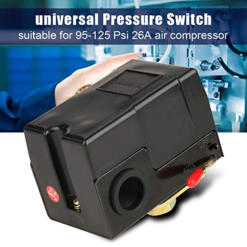 95-125 PSI Air Compressor Pressure Switch & Regulator - Heavy Duty Pump Control Valve for Pneumatic Systems - Perfect for Workshop Tools, HVAC, and Industrial Applications