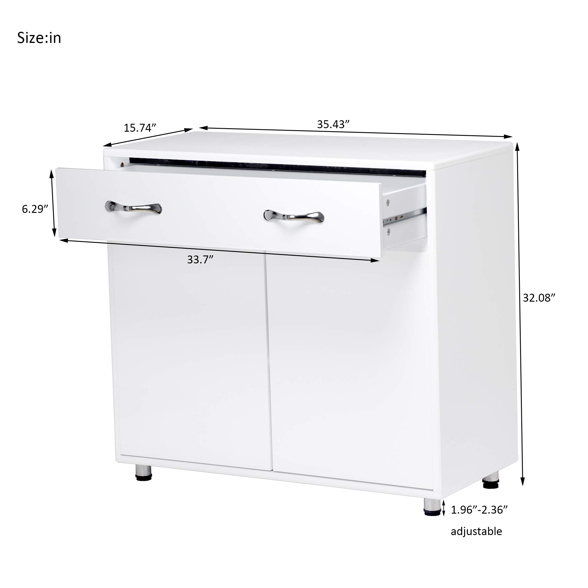 Goujxcy White Sideboard Buffet Storage Cabinet for Kitchen Dining Room - Modern Console Table with Ample Storage Space | Perfect for Home Organization & Entertaining Guests