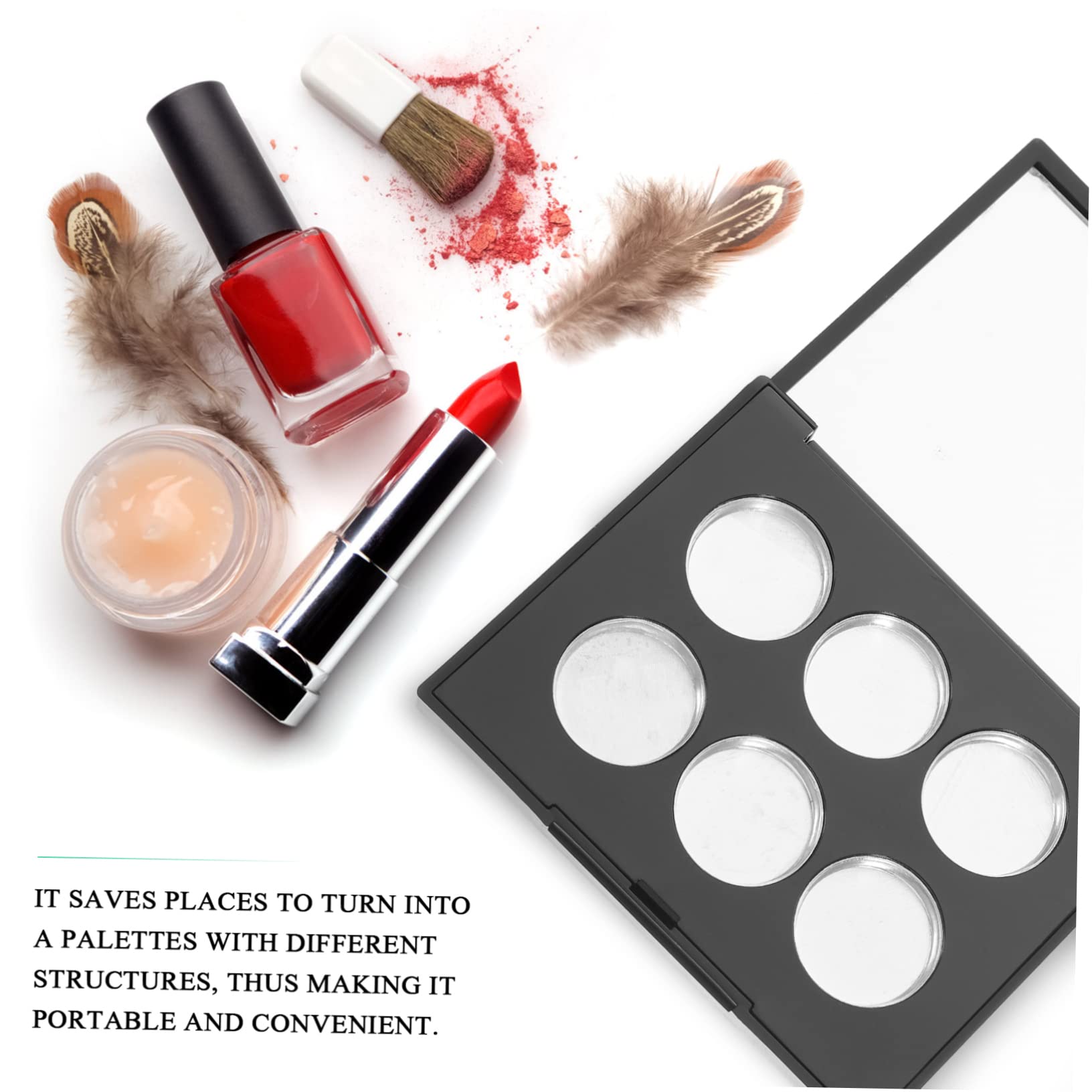 Minkissy 2-Pack Square Highlighter & Eyeshadow Palette - Travel Makeup Storage Containers for Lipstick, Toiletries & Cosmetics | Portable Organizer for Women's Travel Essentials & Beauty Supplies | Black