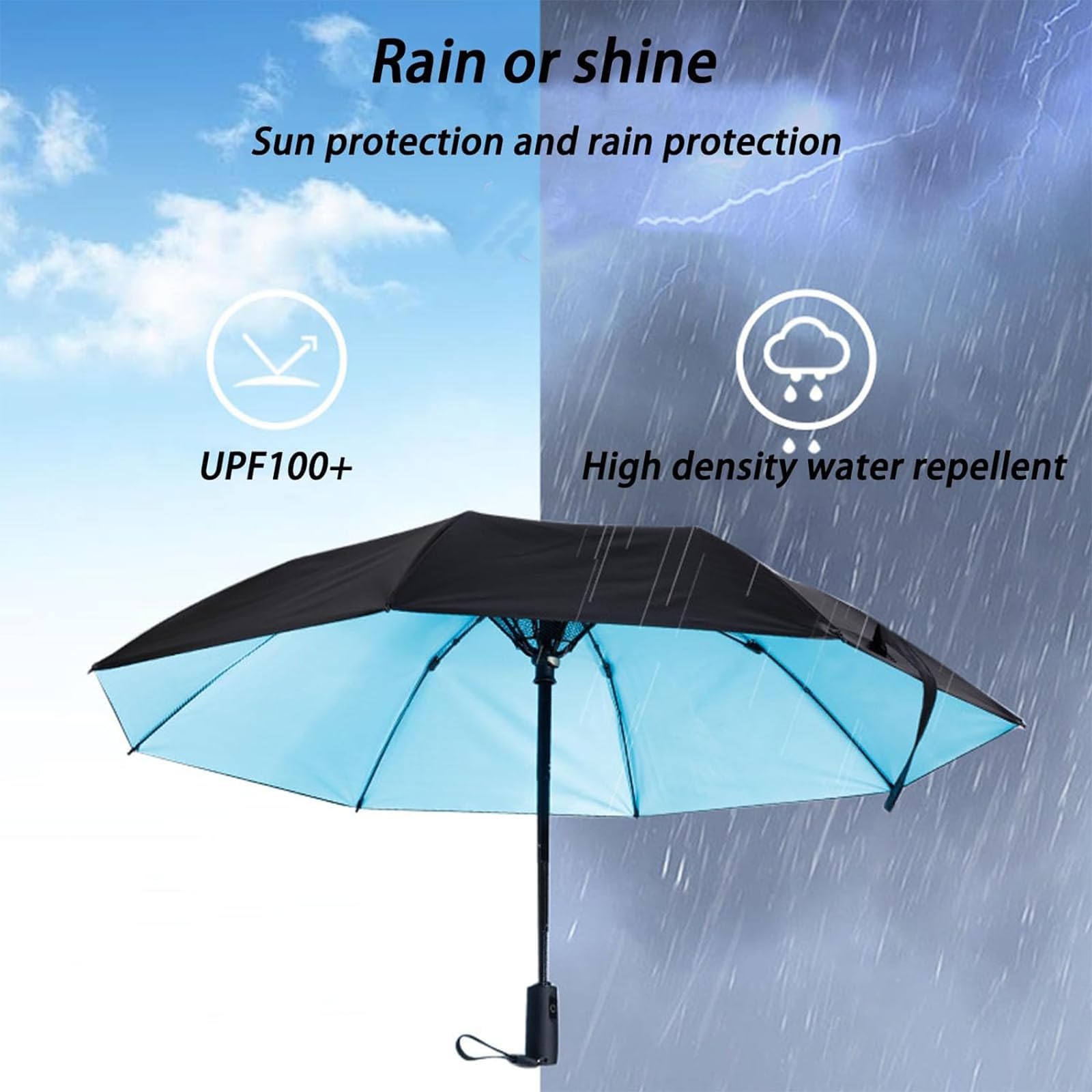 UV Protection Umbrella with Built-in Fan & Mister - 3-in-1 USB Rechargeable Sun Shade for Beach, Travel, Fishing & Outdoor Use - Perfect for Hot Summer Days, Patio Relaxation & Sun Safety