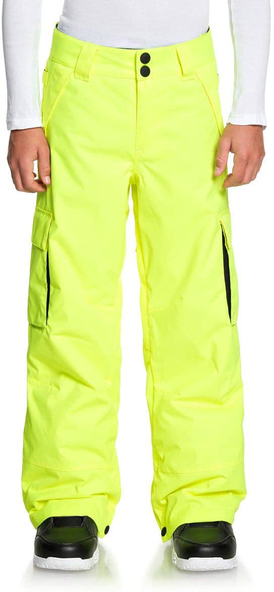 DC Banshee Kids' Snowboard Pants Size L (12) - High Visibility Safety Yellow - Waterproof & Insulated Winter Snow Pants for Boys & Girls - Perfect for Skiing, Snowboarding & Outdoor Winter Activities