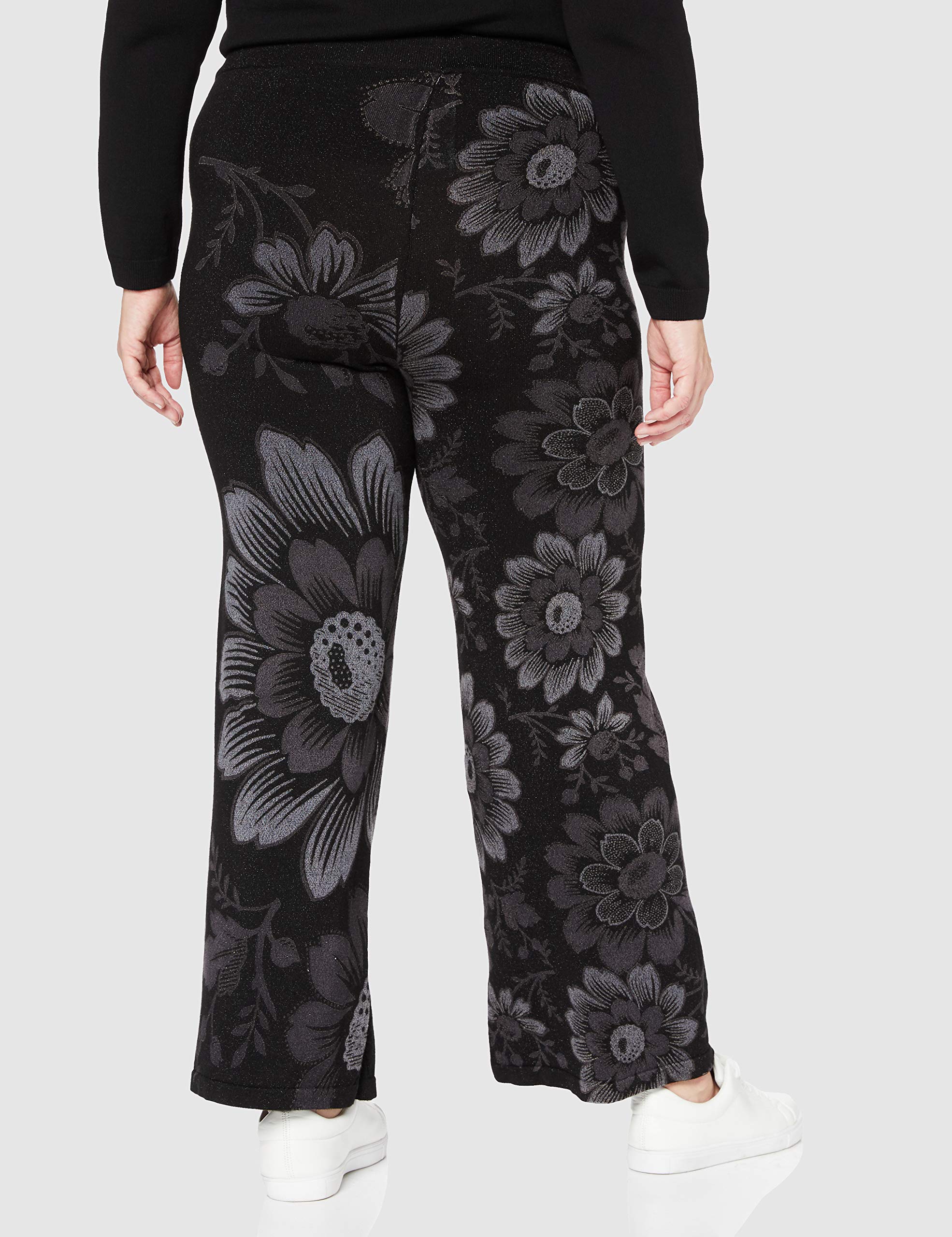 Desigual Women's High Waisted Linen Pants - Comfortable Summer Wide Leg Trousers for Casual Outings & Beach Vacations