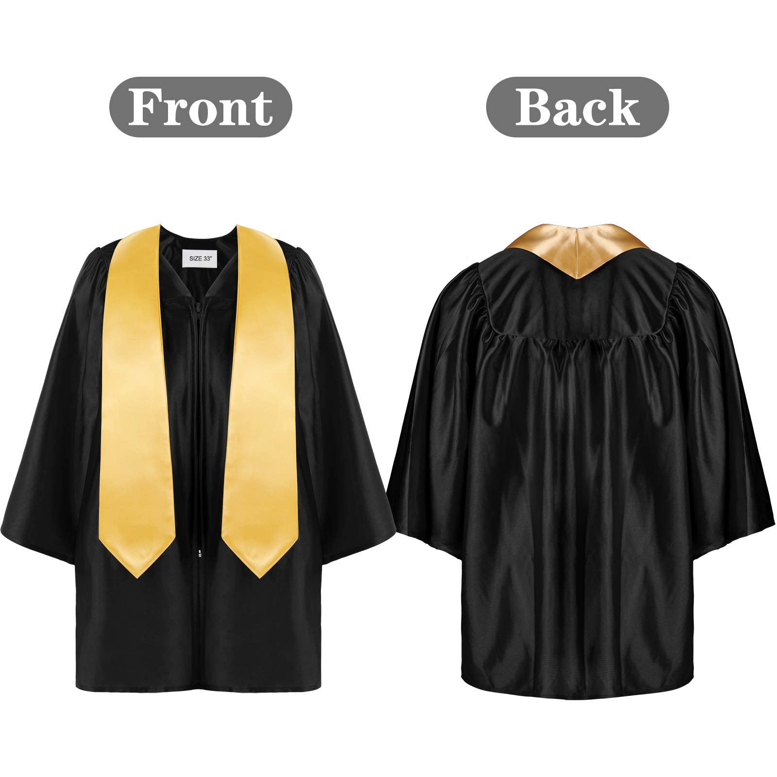 Unisex Graduation Gown Set with Sash for Kids 2-12 Years - Preschool & Kindergarten Graduation Outfit (Black, Size 6-7) | Perfect for School Ceremonies, Photo Shoots & Special Occasions