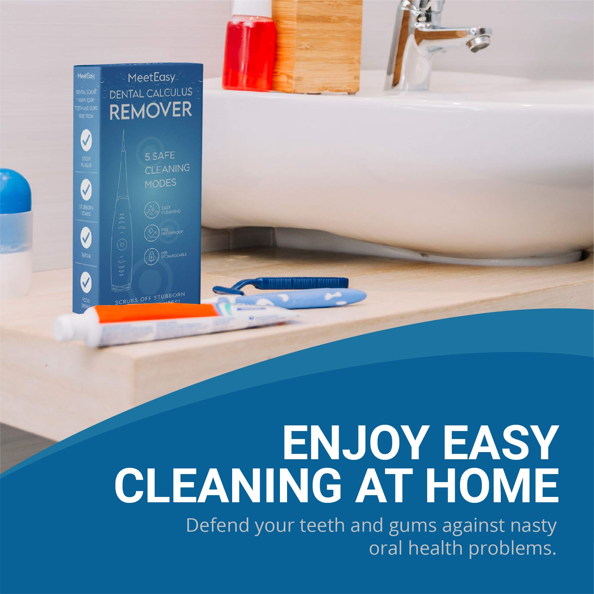 Professional Dental Cleaner Tool Kit for Adults - 100% Safe & Effective Teeth Cleaning Tools - Perfect for Home Dental Care, Travel & Oral Hygiene Maintenance