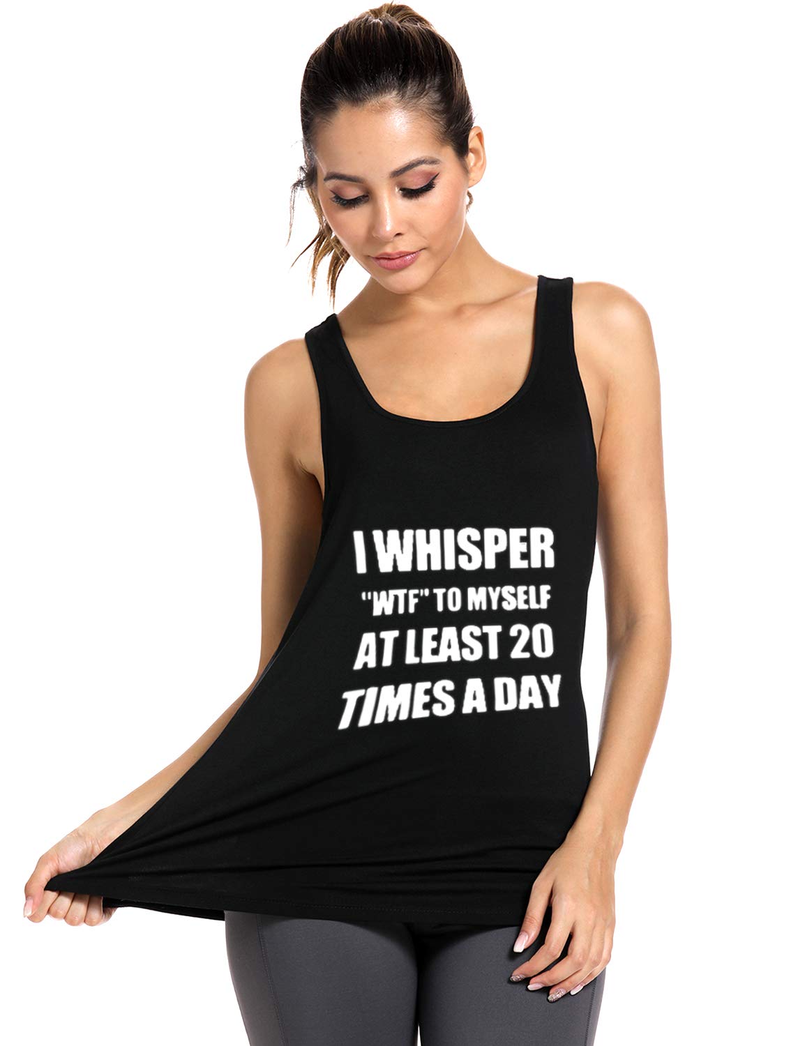 Funny Saying Racerback Tank Tops for Women - Sleeveless Workout Shirts | Gym, Yoga & Summer Casual Wear