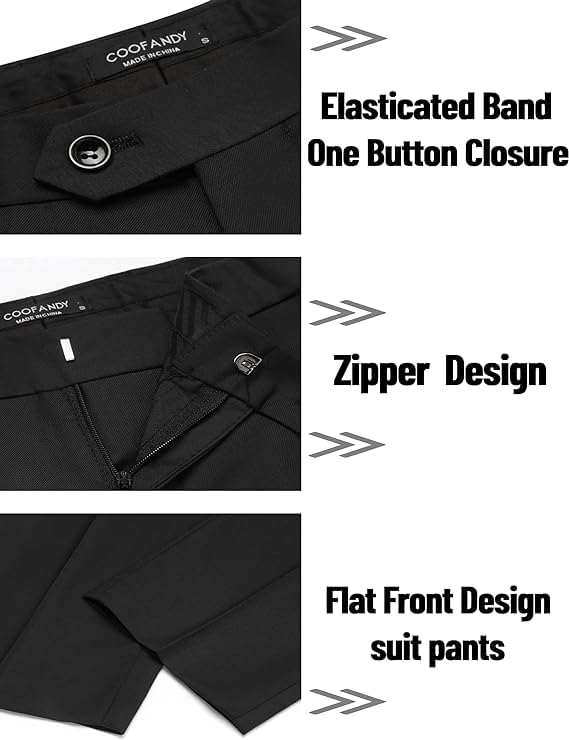 COOFANDY Men's 2-Piece Suit Set - Classic Fit 2-Button Tuxedo Jacket & Dress Pants for Wedding, Business, Prom & Formal Events | Perfect for Office, Dinner Parties & Special Occasions