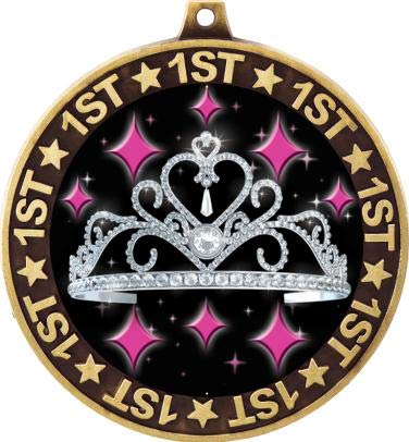 Beauty Queen Gold Crown Medal - 2.75